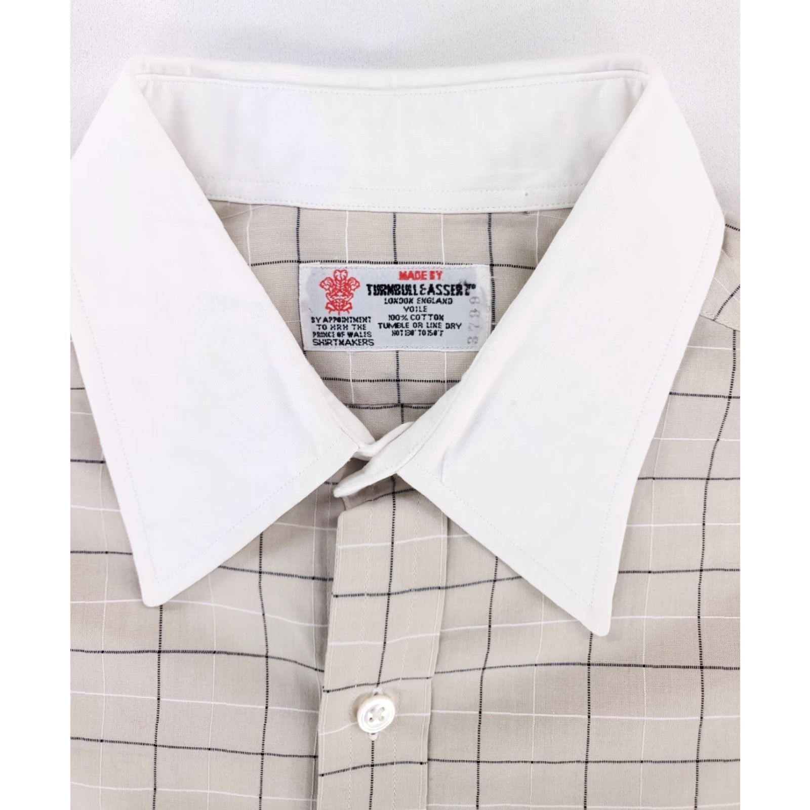Turnbull & Asser Turnbull & Asser Button Up Dress Shirt Check Plaid Mens 15.5-33 Multicolor Long Sleeve Monogram Size 42R - 2 Thumbnail