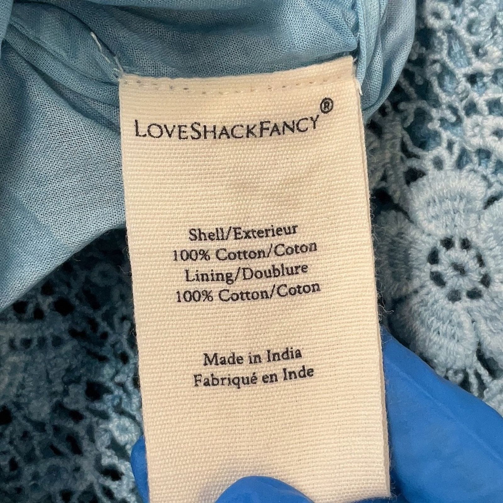 LoveShackFancy LoveShackFancy Lightning Dress - Size 2 - Misty Blue Size XS / US 0-2 / IT 36-38 - 4 Thumbnail
