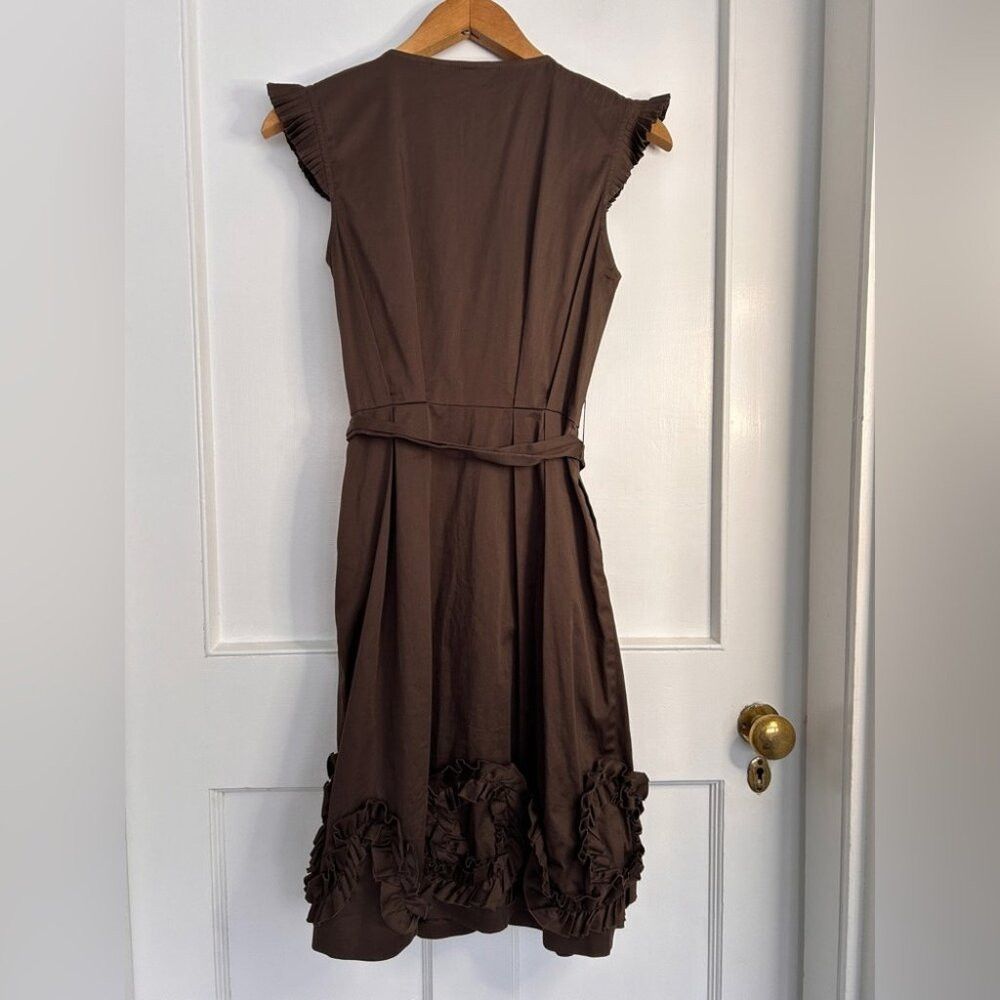Other Max and Cleo Dark Brown Dress with Ruffle and Pleat Detaili Size S / US 4 / IT 40 - 9 Thumbnail