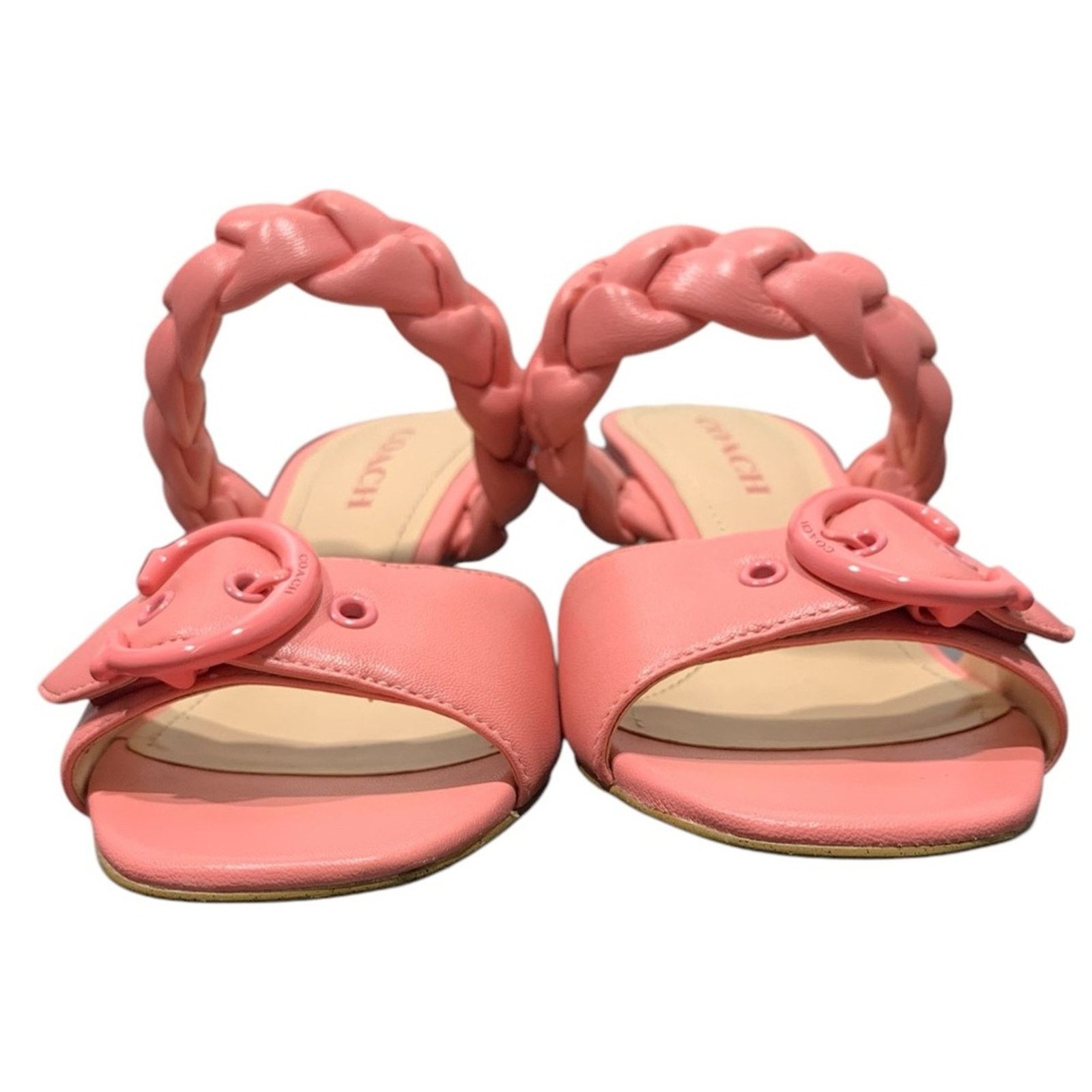 Coach Coach Womens Mollie Pink Leather Slip On Heel Sandals SZ 7 Size US 7 / IT 37 - 9 Thumbnail