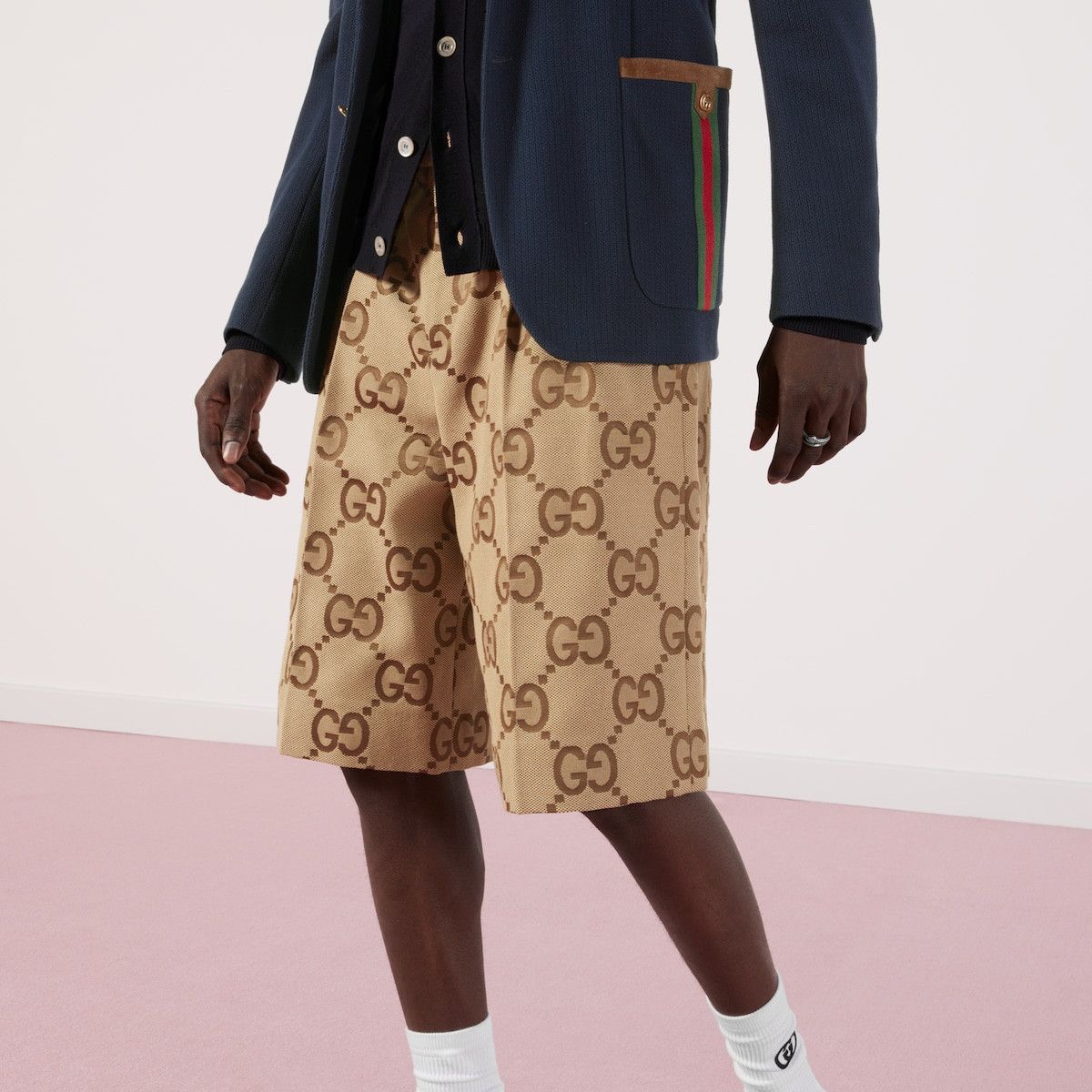 Gucci 50 L Gucci GG Canvas Beige Shorts Men Brown Wide Leg Size US 34 / EU 50 - 3 Thumbnail