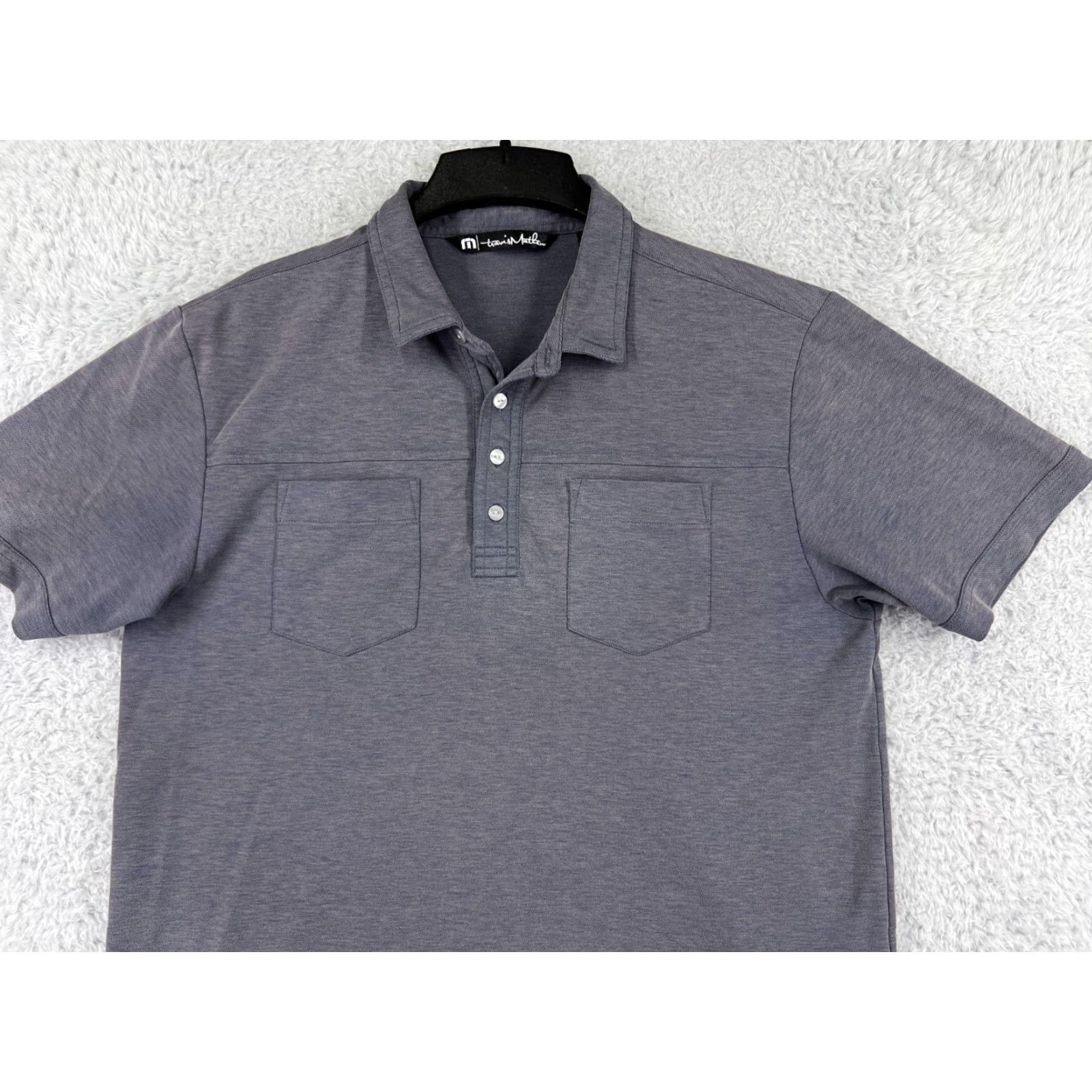 TravisMathew Travis Mathew Polo Shirt Mens Large Gray Pima Cotton Blend Pockets Golf Golfer Shirt polo Mens L Gray Cotton Blend Golf Athletic 90s? Size US L / EU 52-54 / 3 - 5 Thumbnail