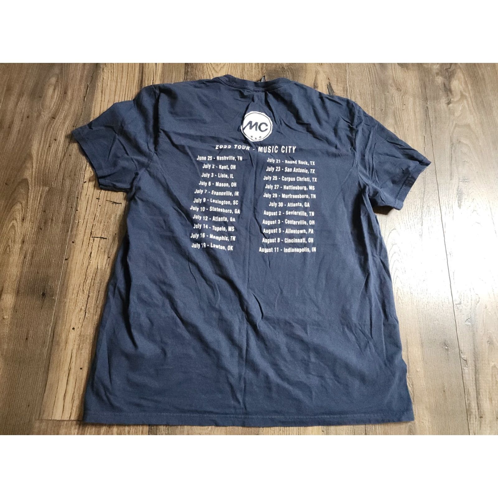 Vintage District Mens XL Shirt Gasoline Rainbows Music City Drum Corps 2022 Tour Double Sided Blue Size US XL / EU 56 / 4 - 2 Thumbnail