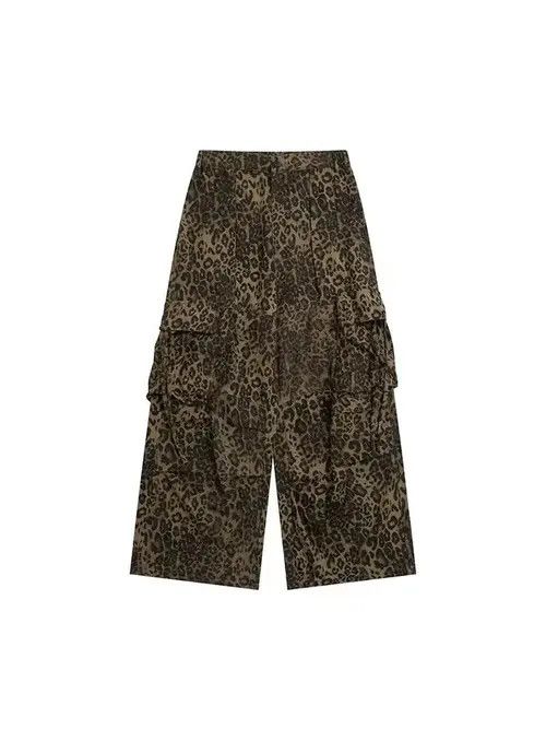 Japanese Brand × Jean Leopard print paratrooper pleated cargo wide-leg pants Size US 32 / EU 48 - 3 Thumbnail