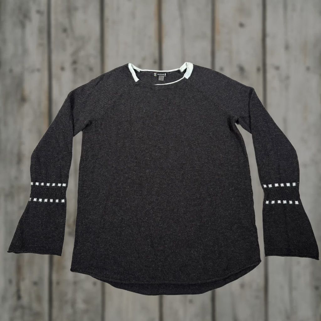Smartwool SmartWool Sweater Womens Small Gray Bell Sleeve Pullover Crew Neck Knit Merino Wool Shirt 90s Winter Casual Womens Size S Regular Pullover Knit Top Size S / US 4 / IT 40 - 1 Thumbnail