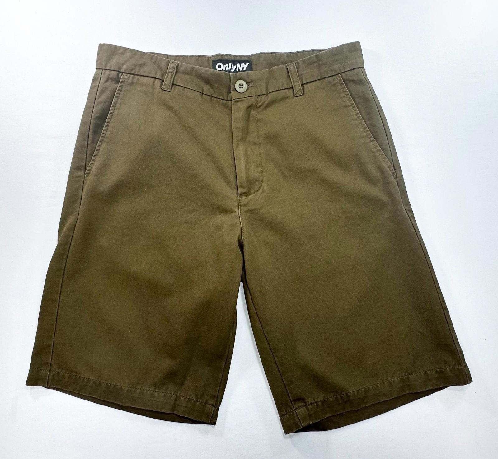 Only NY Only NY Flat Front Chino Shorts Mens Army Green 32 Size US 32 / EU 48 - 1 Thumbnail
