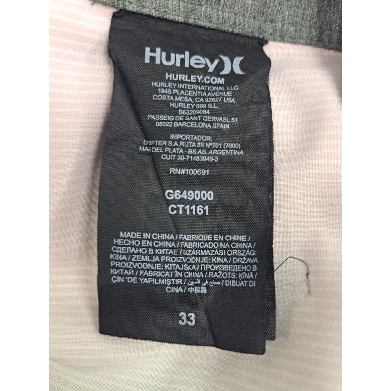 Hurley Hurley Board Shorts Mens 33 Multicolor Striped Polyester Spandex Stretch Beach Surfing Bottom Mens Size US 33 - 7 Thumbnail