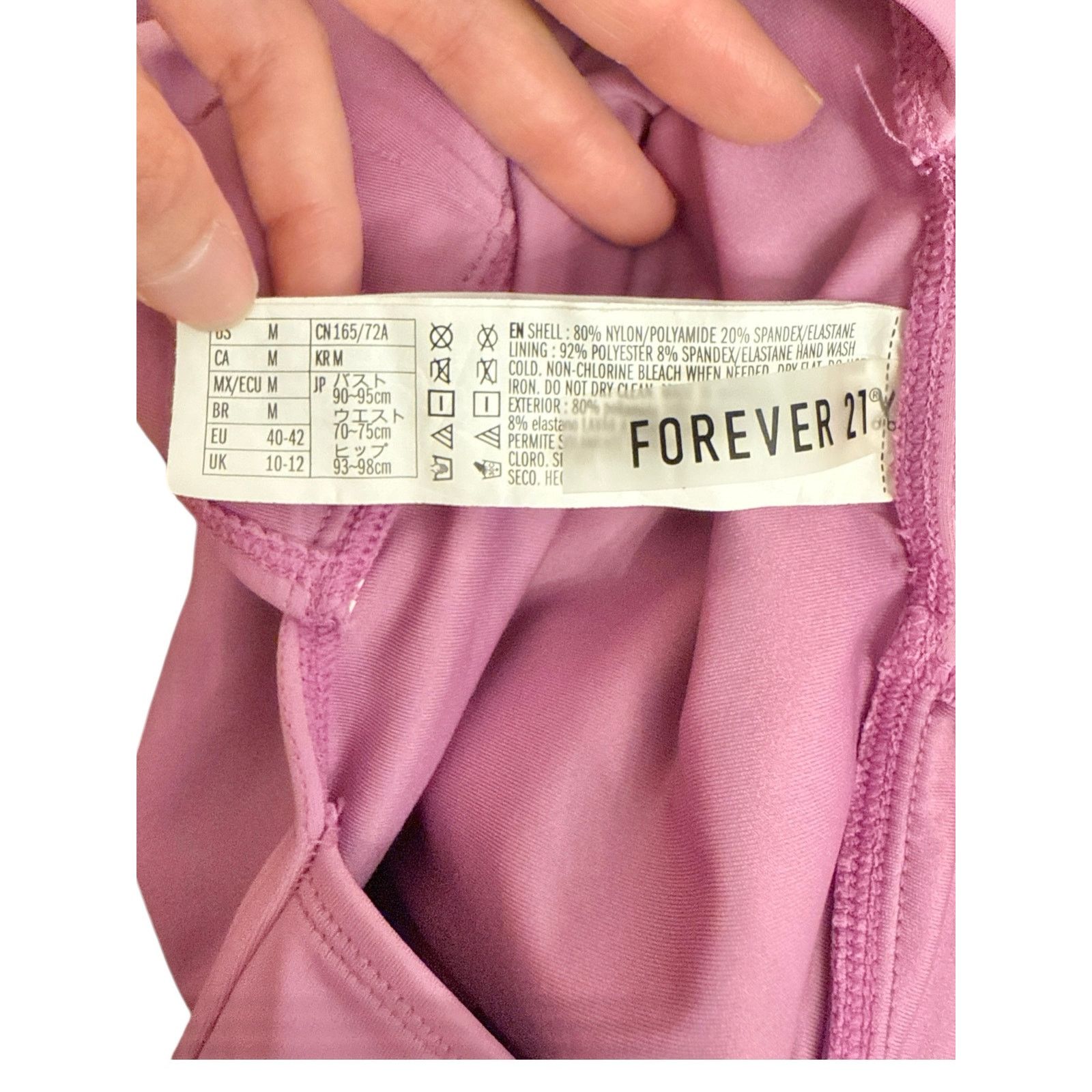 Forever 21 Forever 21 Women Lilac Deep Plunge One Piece Swimsuit Medium Size M / US 6-8 / IT 42-44 - 4 Thumbnail