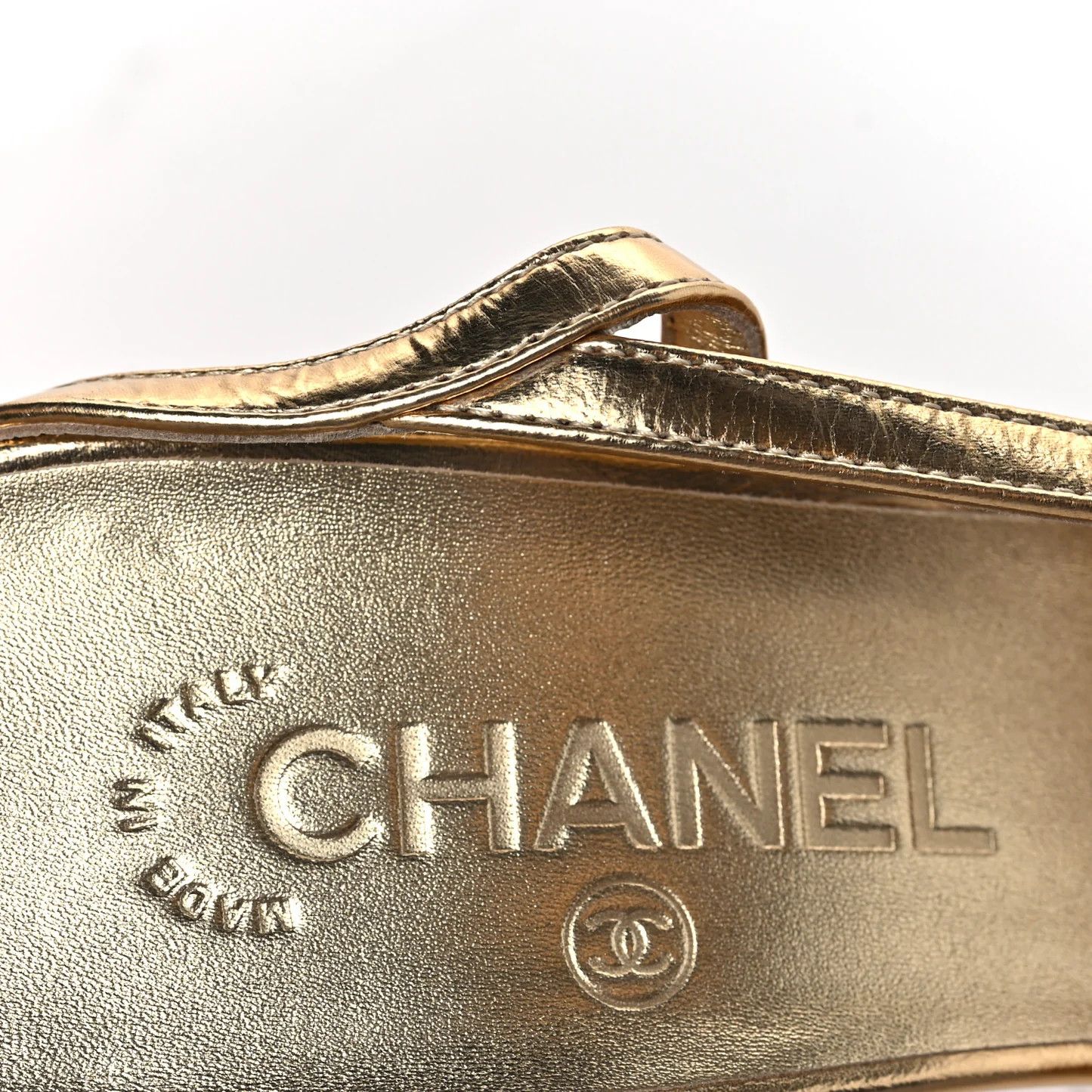 Chanel o1h1sh10526 Grosgrain Slingbacks in Gold/Black Size US 10 / IT 40 - 6 Thumbnail