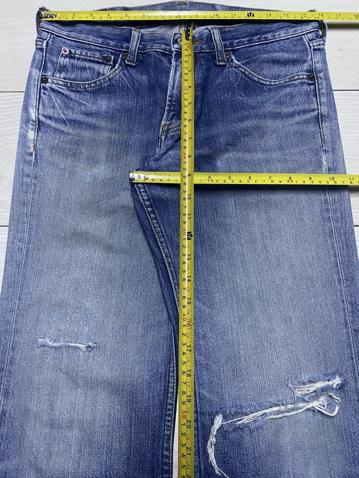 If Six Was Nine Vintage Bobson Crack Wash Distressed Flare Bootcut Jeans Size US 31 - 17 Thumbnail
