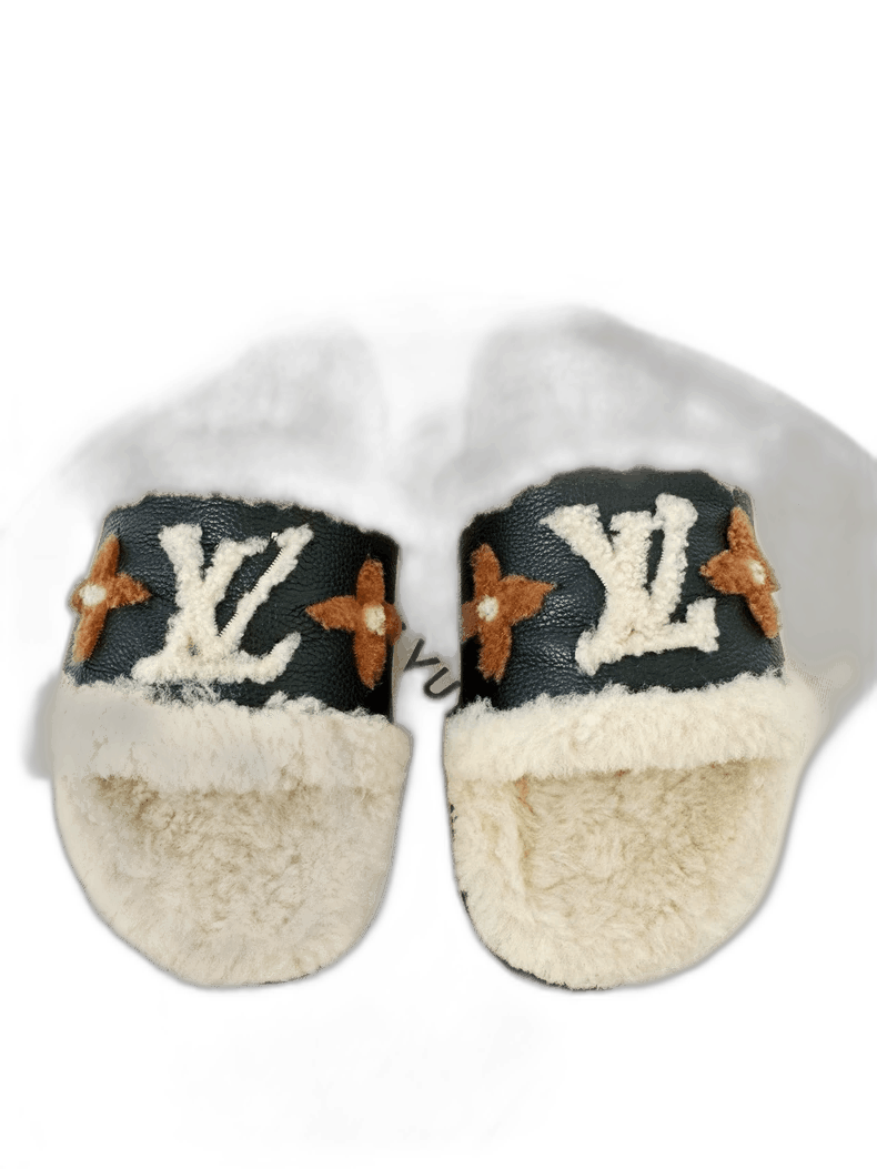 Louis Vuitton Louis Vuitton Black and Beige Slippers Size US 9 / EU 42 - 1 Thumbnail