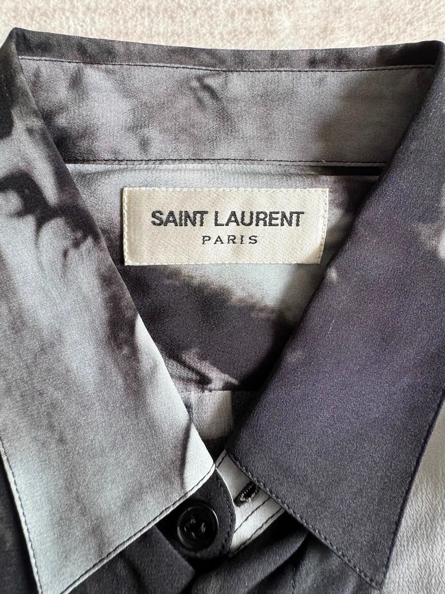Saint Laurent Paris Saint Laurent Men's Gradient Printed Shirt K33 Size US XXS / EU 40 - 2 Thumbnail
