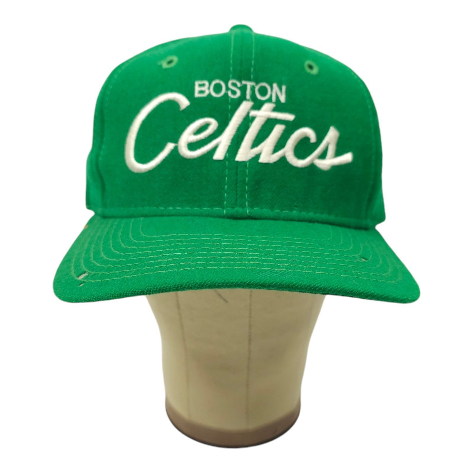 Sports Specialties Boston Celtics Script Cap Vtg 90s READ Moth Holes Snapback Size ONE SIZE - 13 Thumbnail