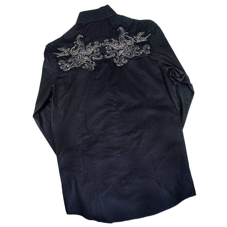Other Embroidered Black Men's Vintage Shirt with Blue Rhinestones Size US S / EU 44-46 / 1 - 4 Thumbnail