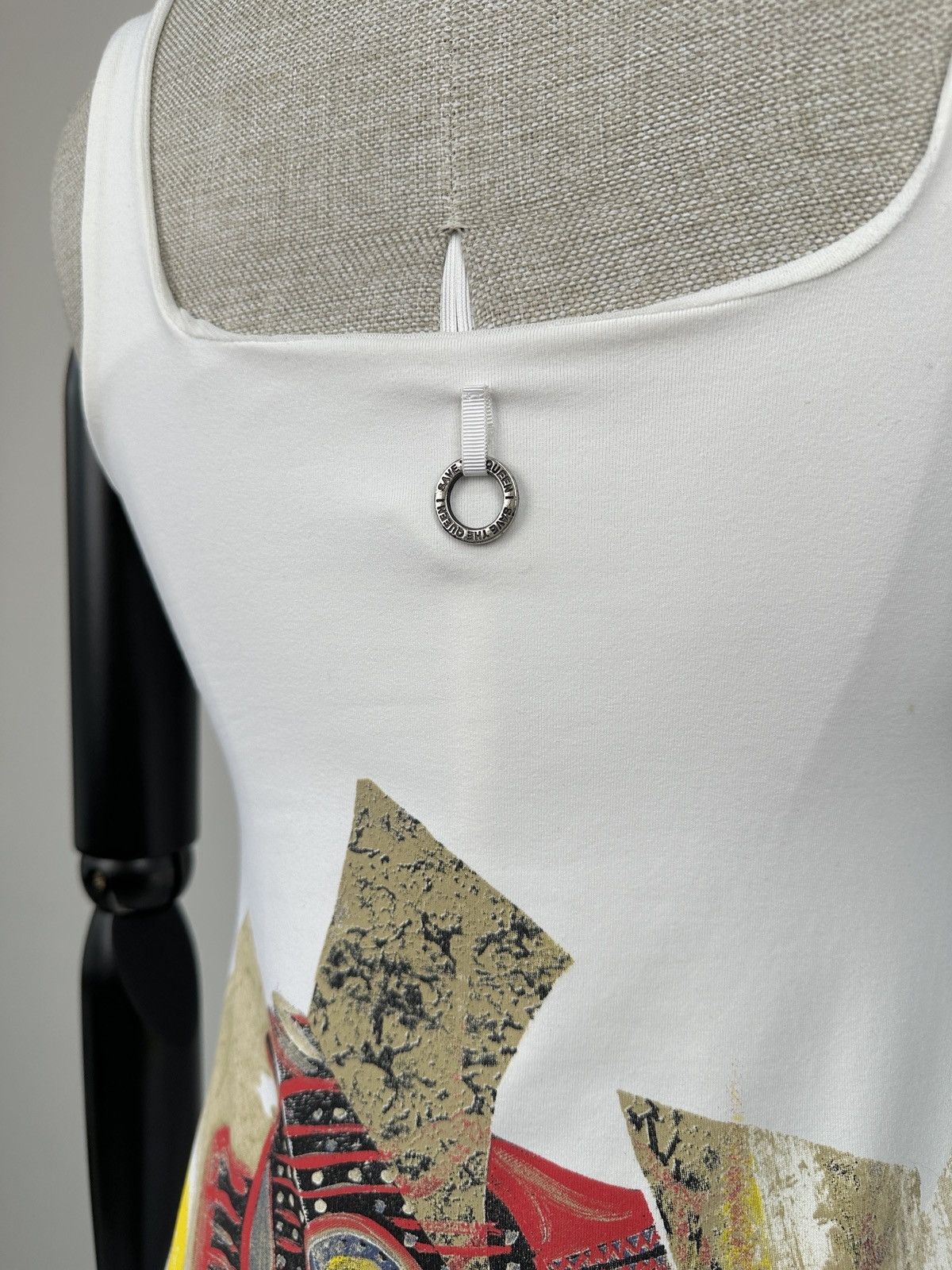 Other Save the Queen Patchwork A-Line Sleeveless White Dress sz L Size L / US 10 / IT 46 - 10 Thumbnail