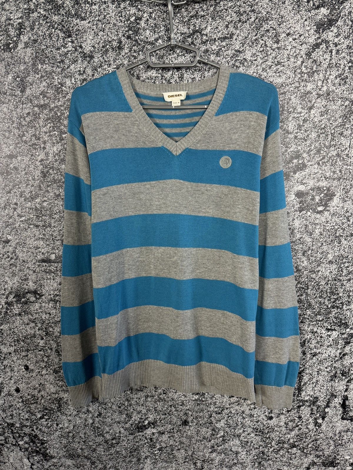 Diesel Men’s Diesel Vintage Striped V-Neck Pullover Sweater Size M Size US M / EU 48-50 / 2 - 1 Thumbnail