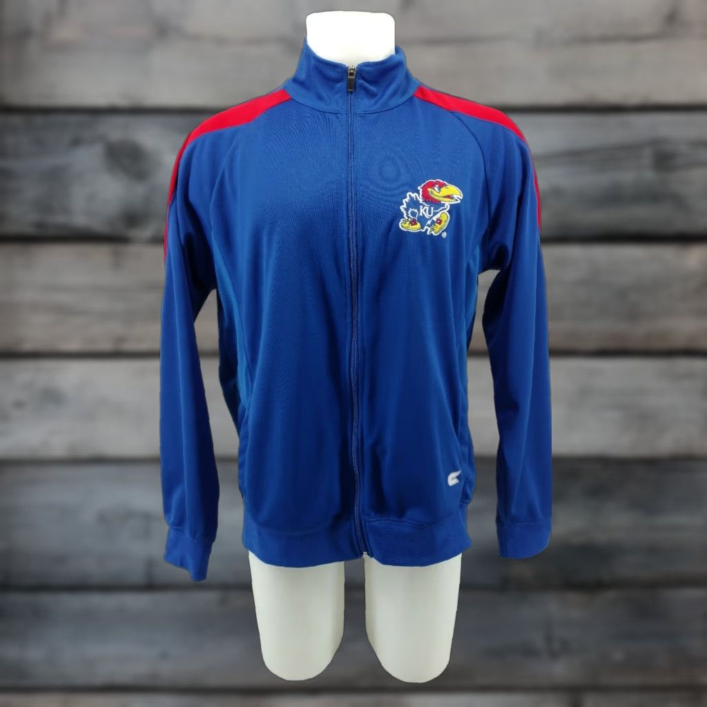 Vintage Colosseum Athletics Fullzip Mens Large Blue University of Kansas Jayhawks Jacket Sports NCAA Championship Size US L / EU 52-54 / 3 - 1 Thumbnail