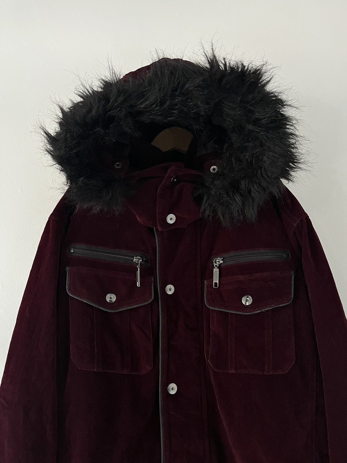 Japanese Brand 2000s NAUGHTY STYLE BURGUNDY VELVET BONDAGE PUNK JACKET Size US M / EU 48-50 / 2 - 2 Thumbnail