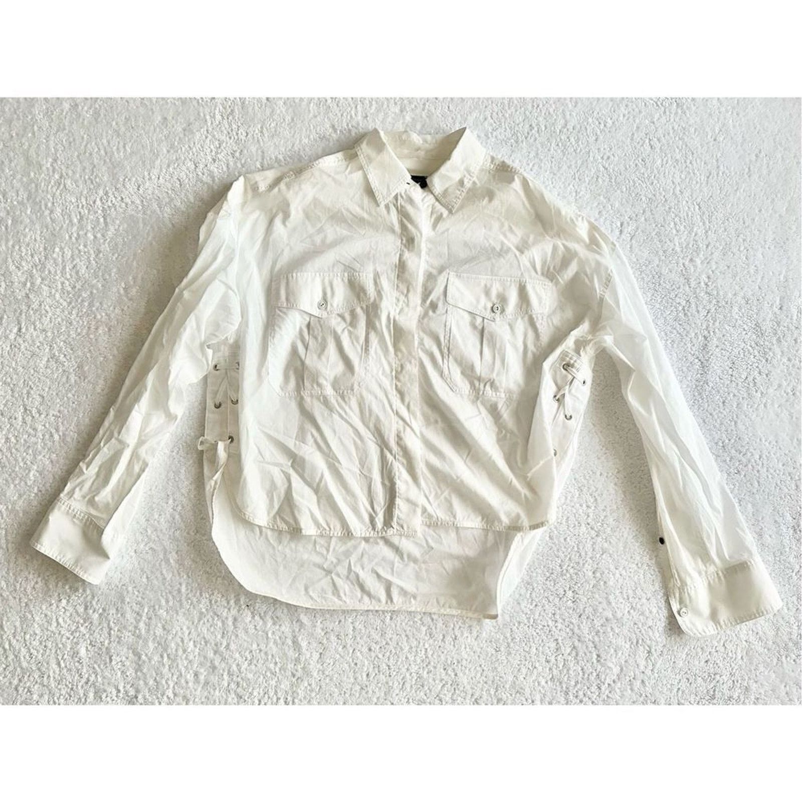 Rag & Bone Rag and Bone White Cropped Mason Shirt size XS Size XS / US 0-2 / IT 36-38 - 3 Thumbnail