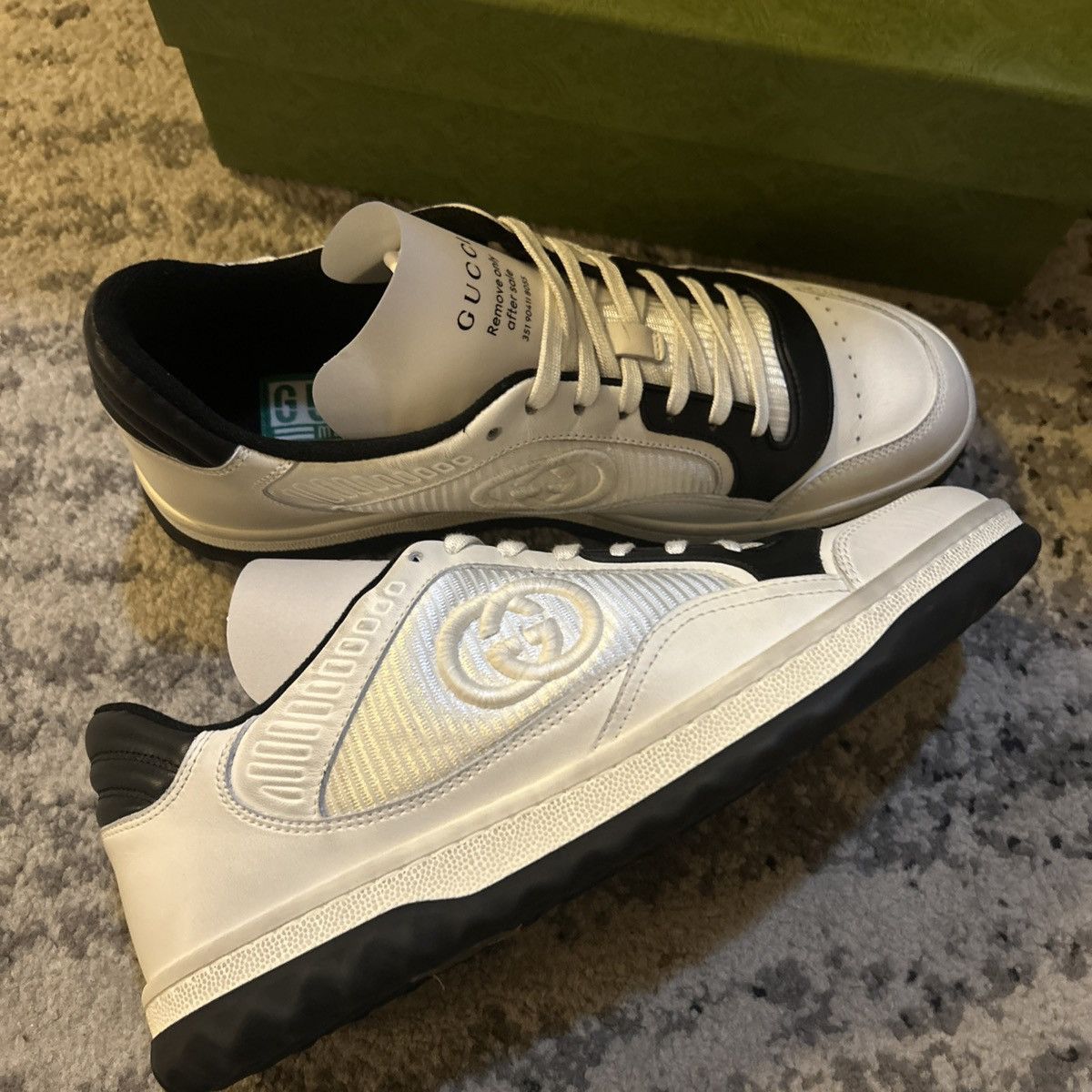 Gucci Gucci Mac80 Sneaker Off White Black size 40.5 Size US 10.5 / IT 40.5 - 3 Thumbnail