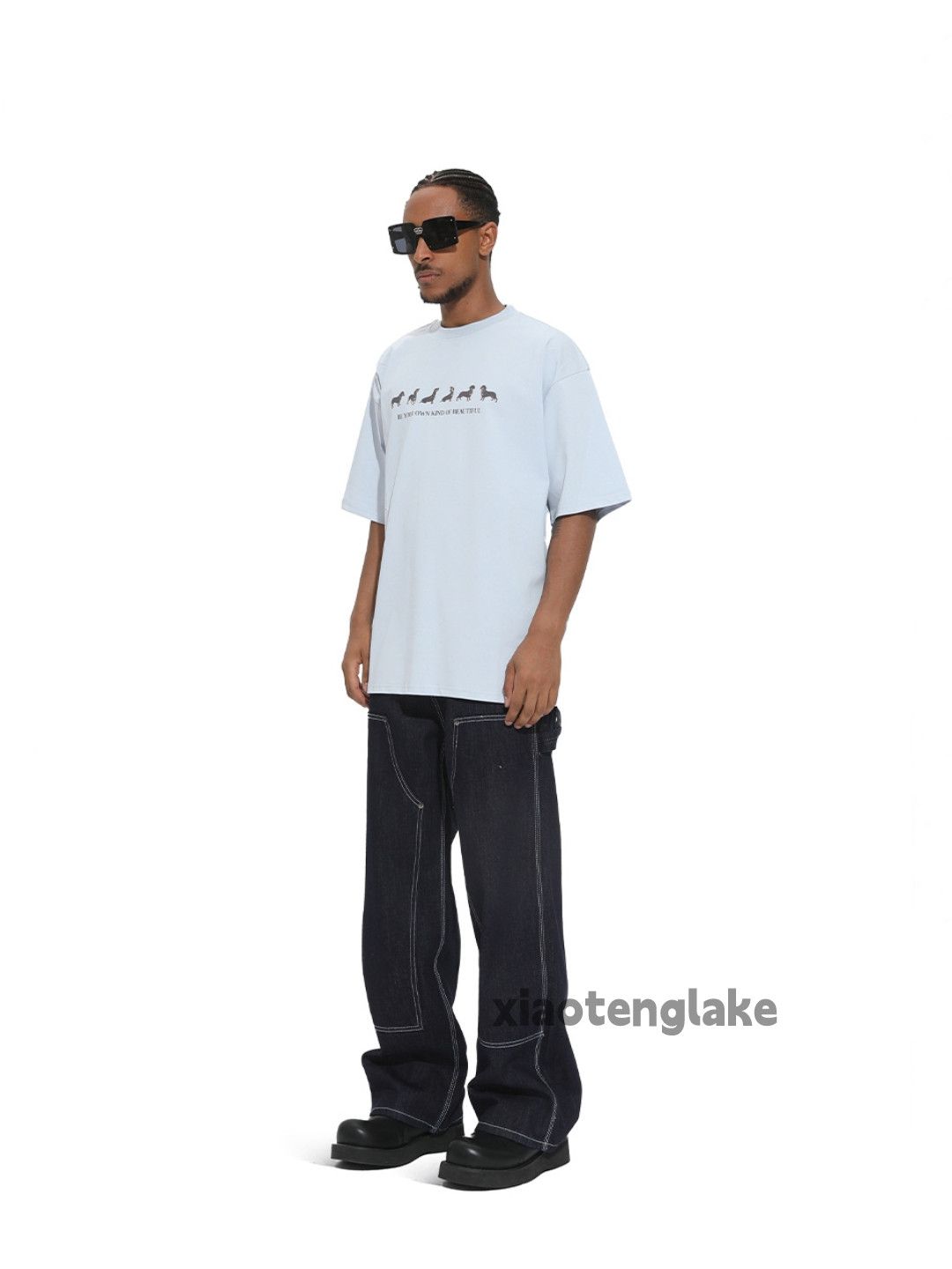 Jean Unisex outdoor utility loose baggy hiphop cargo jeans Size US 32 / EU 48 - 2 Thumbnail