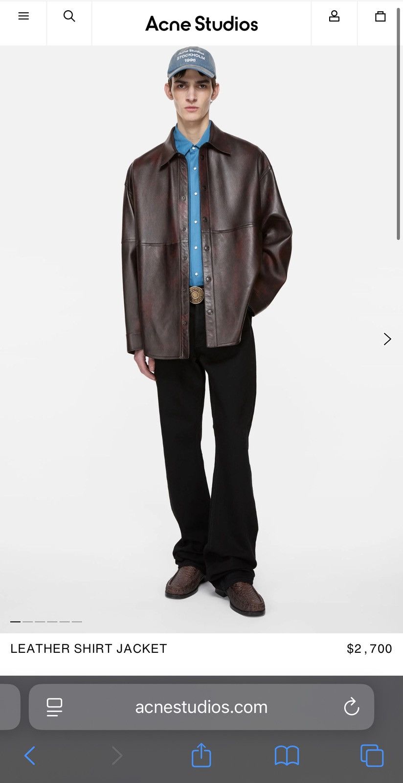 Acne Studios Acne Studios Leather Shirt Jacket 46 fits L AW25 Size US L / EU 52-54 / 3 - 7 Thumbnail