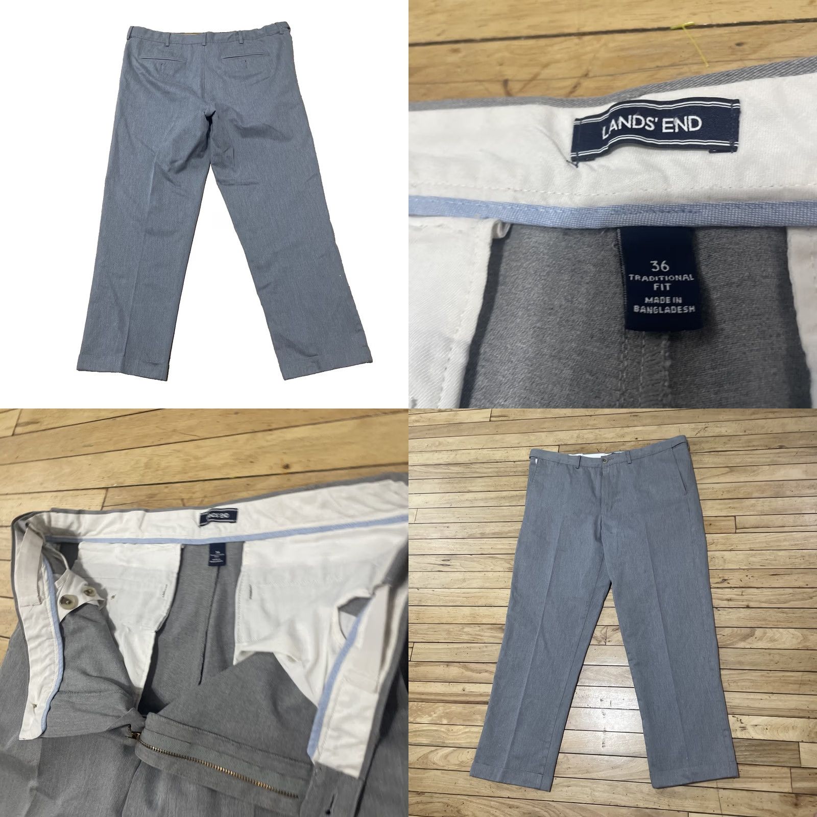 Lands' End Lands' End Gray Pants Mens 36x32 Flat Front Relax Stretch Cotton Work Trousers Pants Mens Gray 90s Preppy School Vintage No Mens Size US 36 / EU 52 - 9 Thumbnail