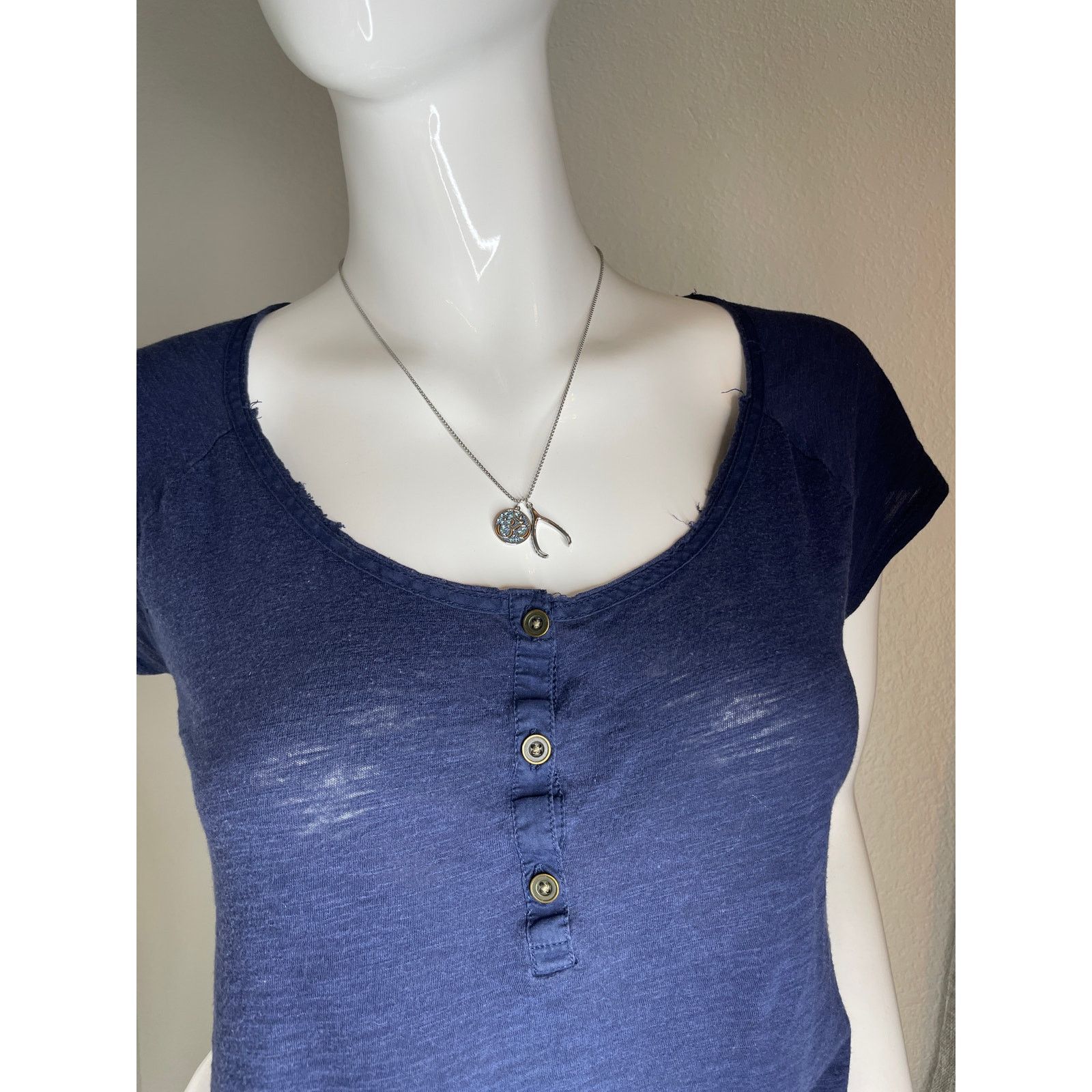 Swarovski Swarovski Unisex Om Blue Necklace Rhodium plated Size ONE SIZE - 9 Thumbnail