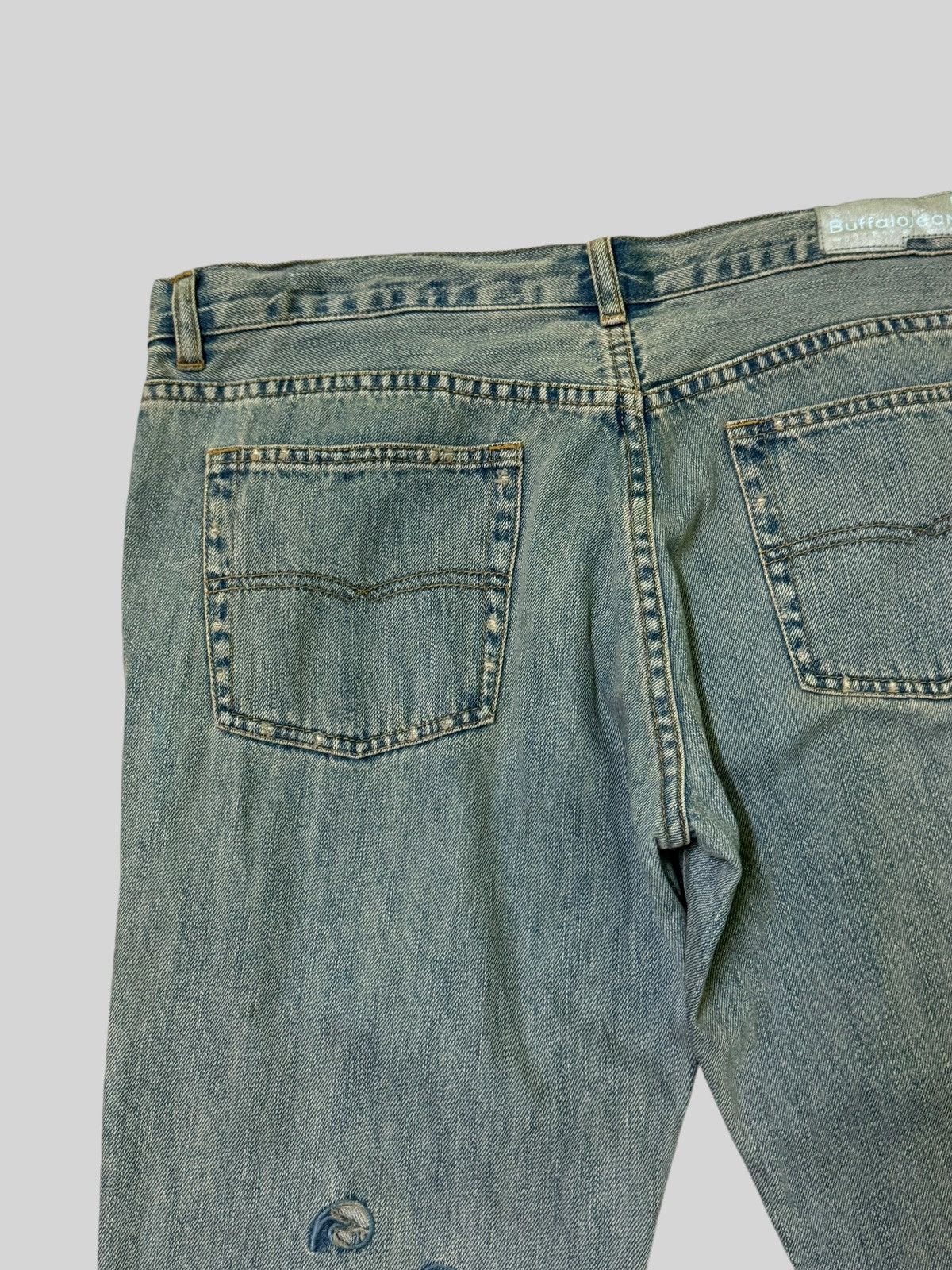 Hysteric Glamour × Japanese Brand Flared Distressed BUFFALO JEANS Trashed Embroidery Denim Size US 34 / EU 50 - 10 Thumbnail