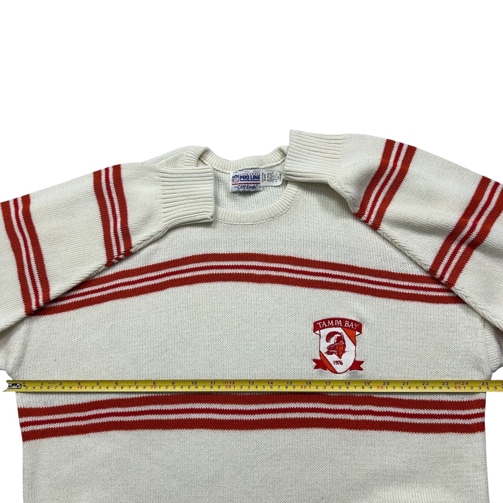 NFL VTG 90s TAMPA BAY BUCCANEERS CLIFF ENGLE STRIPED SWEATER Size US L / EU 52-54 / 3 - 7 Thumbnail