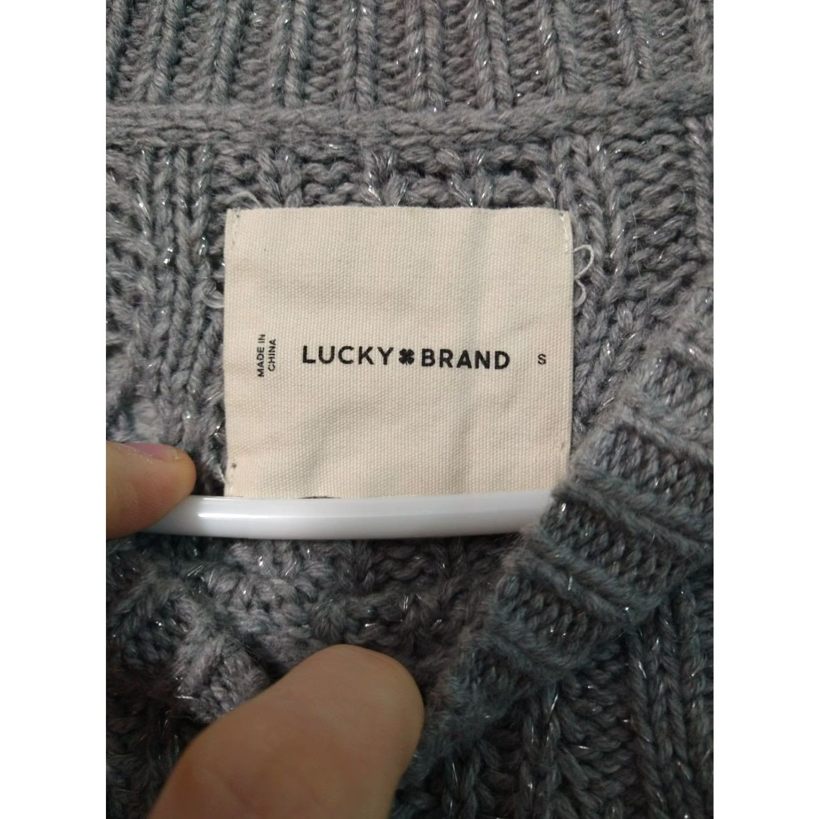 Lucky Brand Lucky Brand Sweater Womens Small Gray Alpaca Wool Blend Cable Knit Pullover Size S / US 4 / IT 40 - 5 Thumbnail