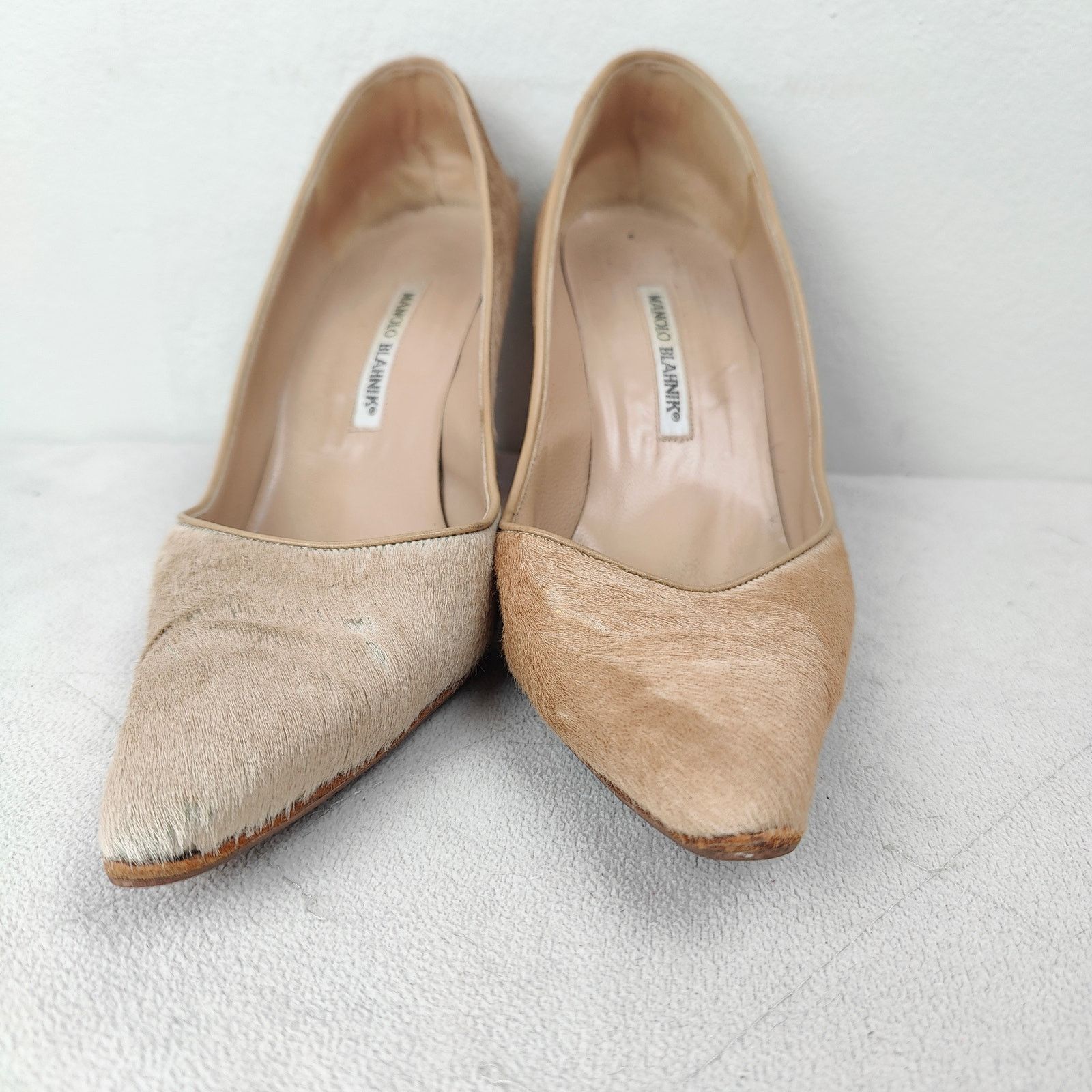 Other Manolo Blahnik BB 90 Pumps Womens 41 11 Tan Pony Hair Size US 11 / IT 41 - 2 Thumbnail