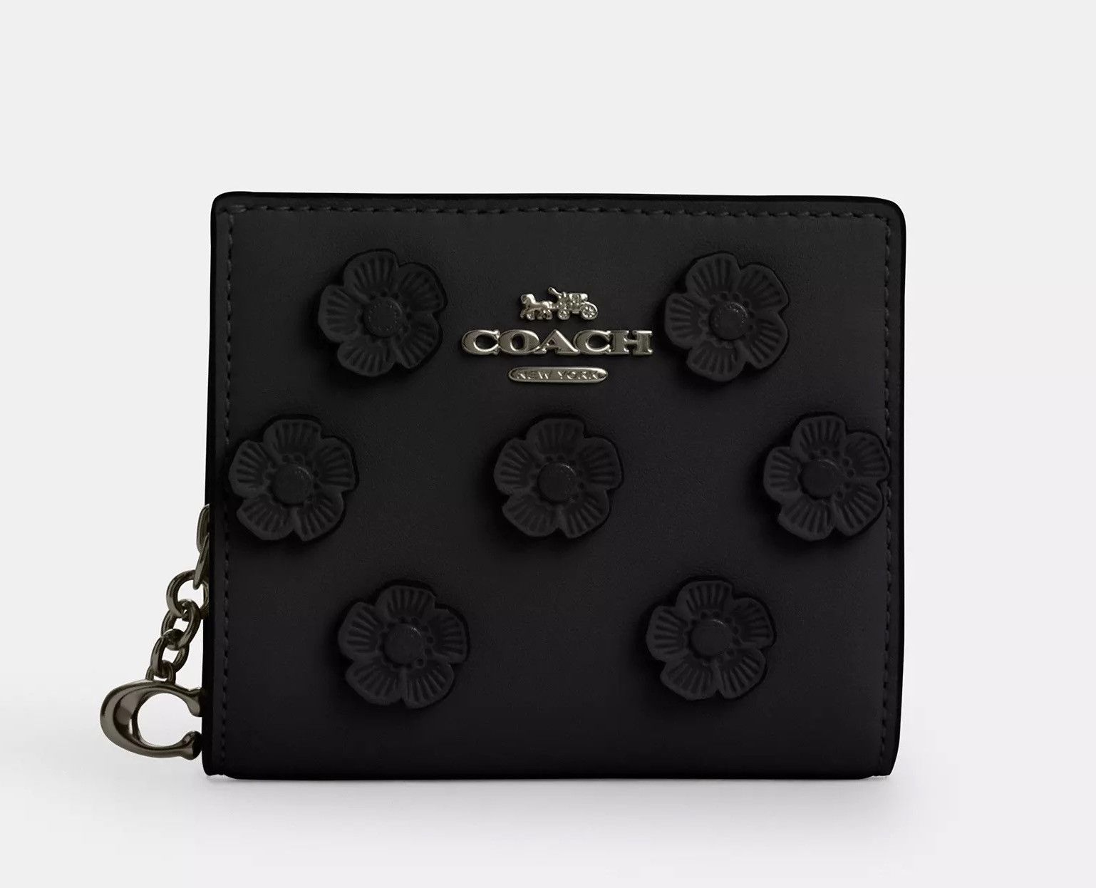 Coach Snap Wallet With Floral Applique CAP16 Size ONE SIZE - 5 Thumbnail