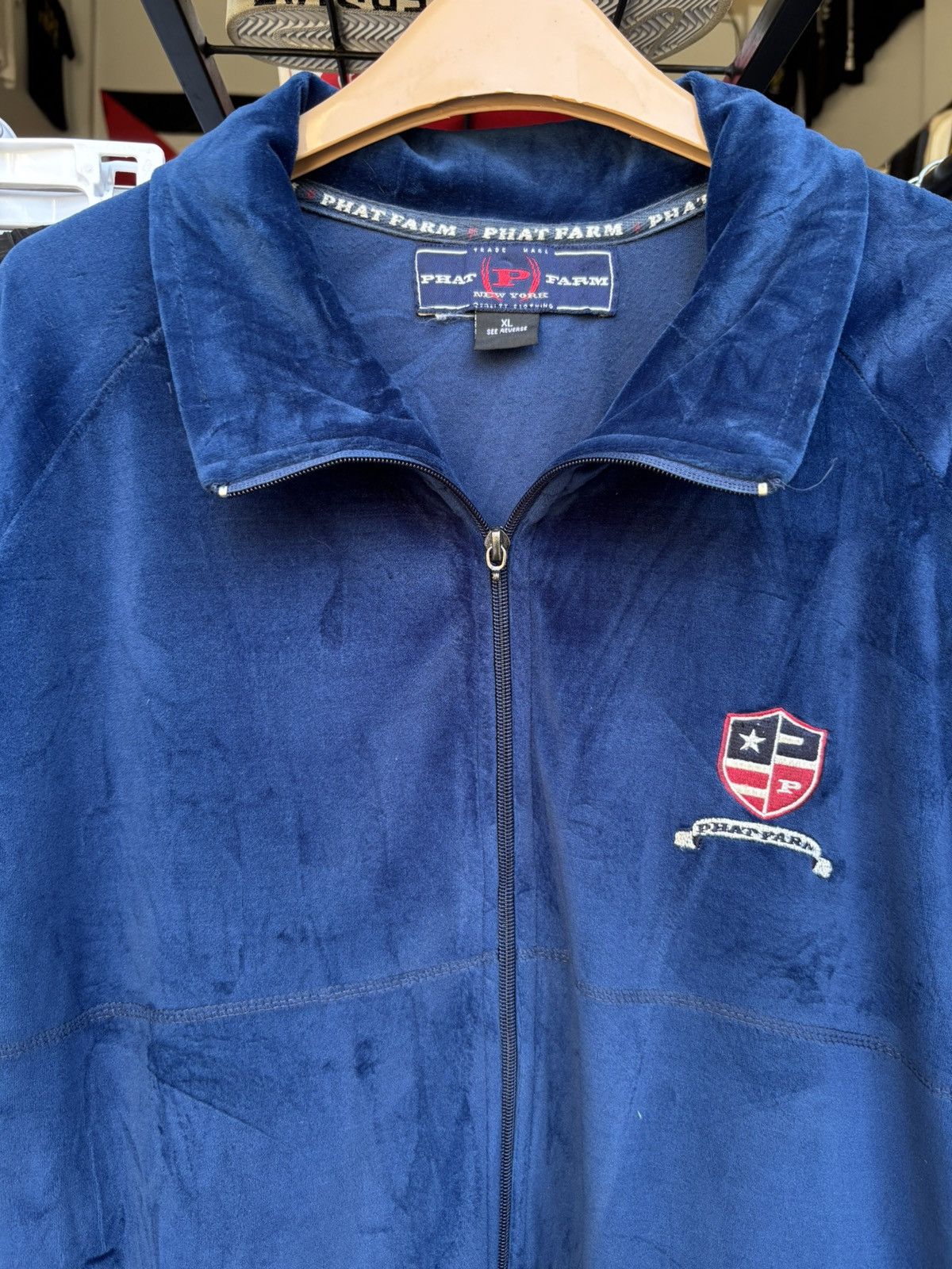 Phat Farm Vintage Phat Farm Velvet Track Jacket Size US XL / EU 56 / 4 - 2 Thumbnail