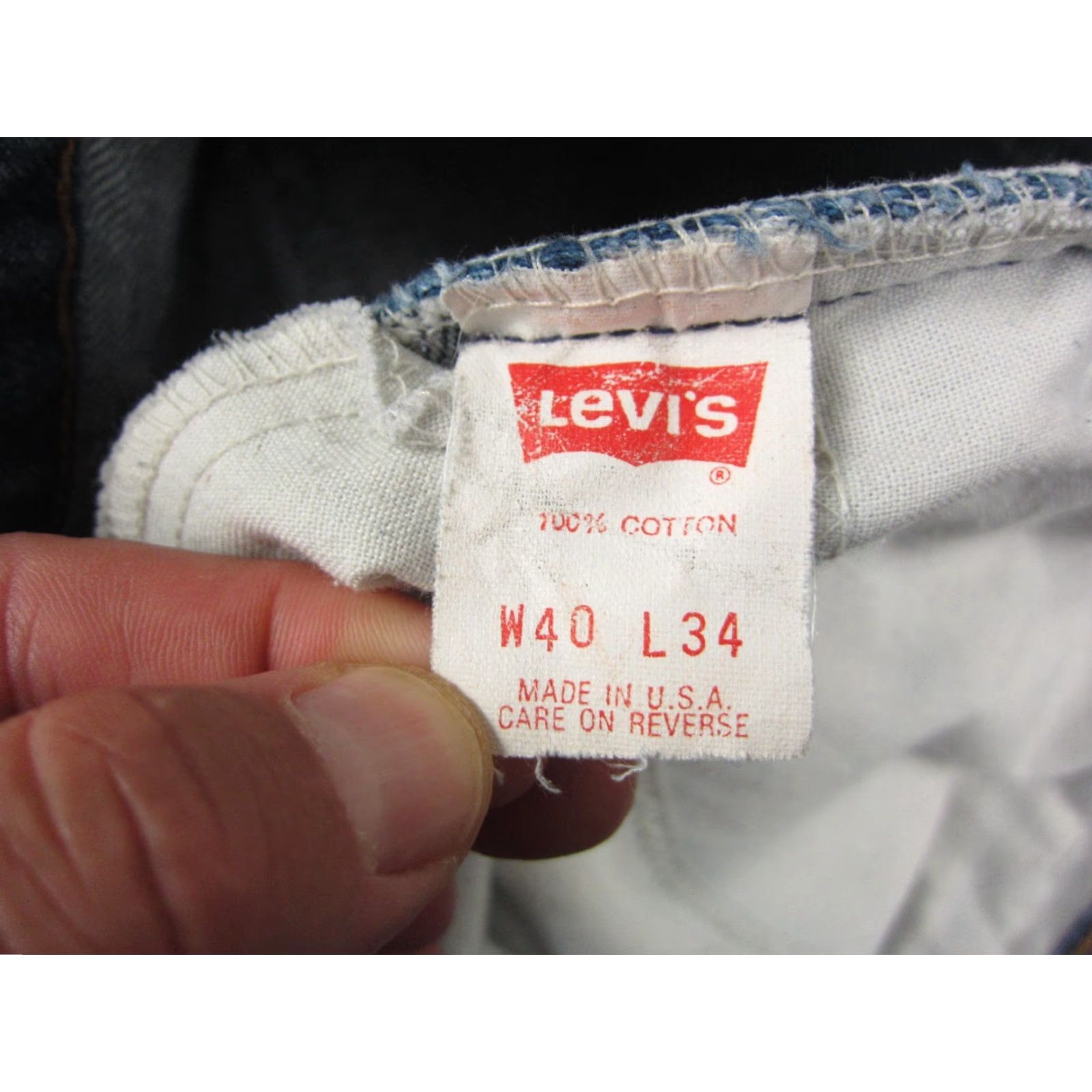 Levi's VINTAGE Levi's Shorts Mens 40 Blue Denim 90s Cut Off Jorts Orange Tab Made in USA Denim Shorts 5-Pocket Mens 40 Blue Size US 40 / EU 56 - 7 Thumbnail