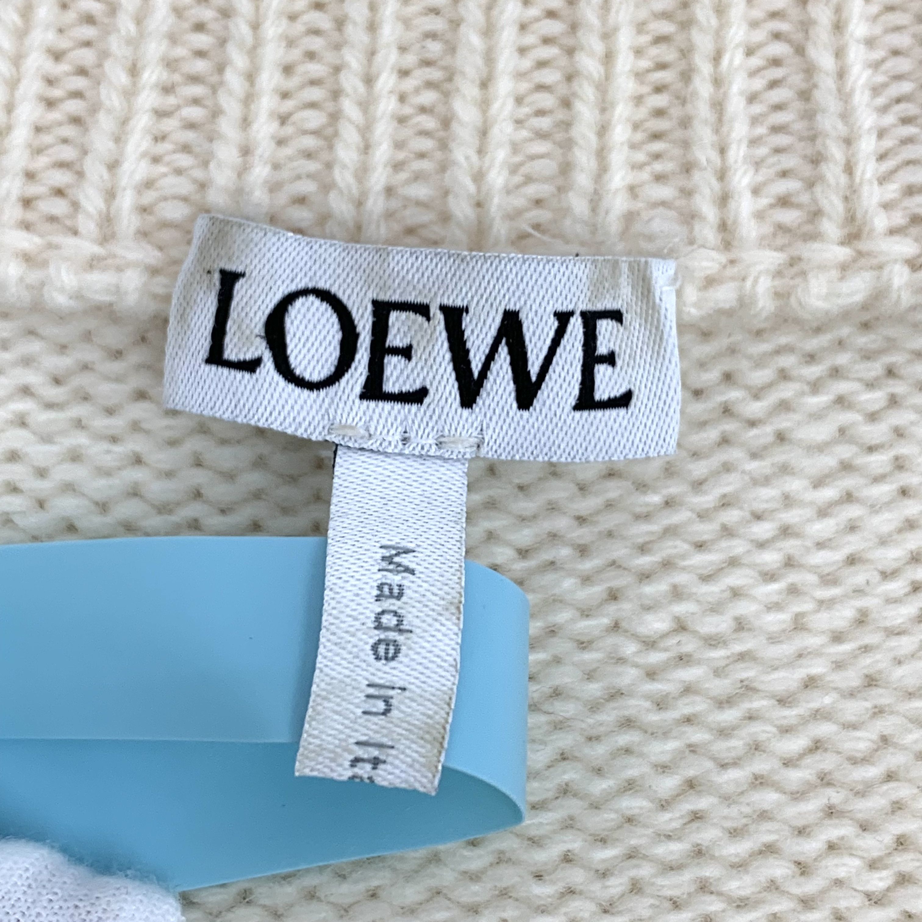 Loewe Loewe Logo Embroidered Wool Sweater Off-White (L) Size L / US 10 / IT 46 - 5 Thumbnail