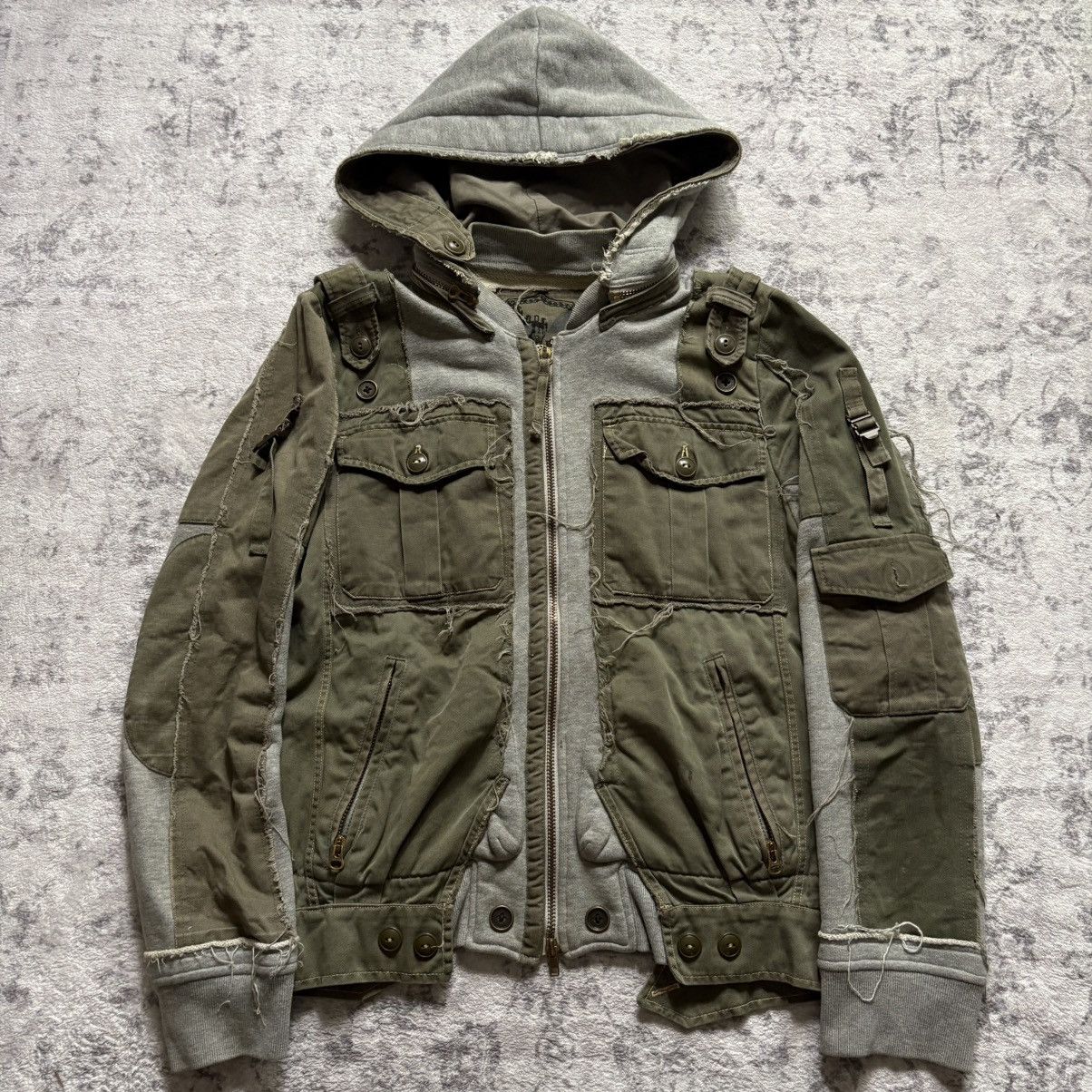 Japanese Brand XN3HB Reconstructed Military Cargo Hoodie Grey | Size M Size US M / EU 48-50 / 2 - 1 Thumbnail