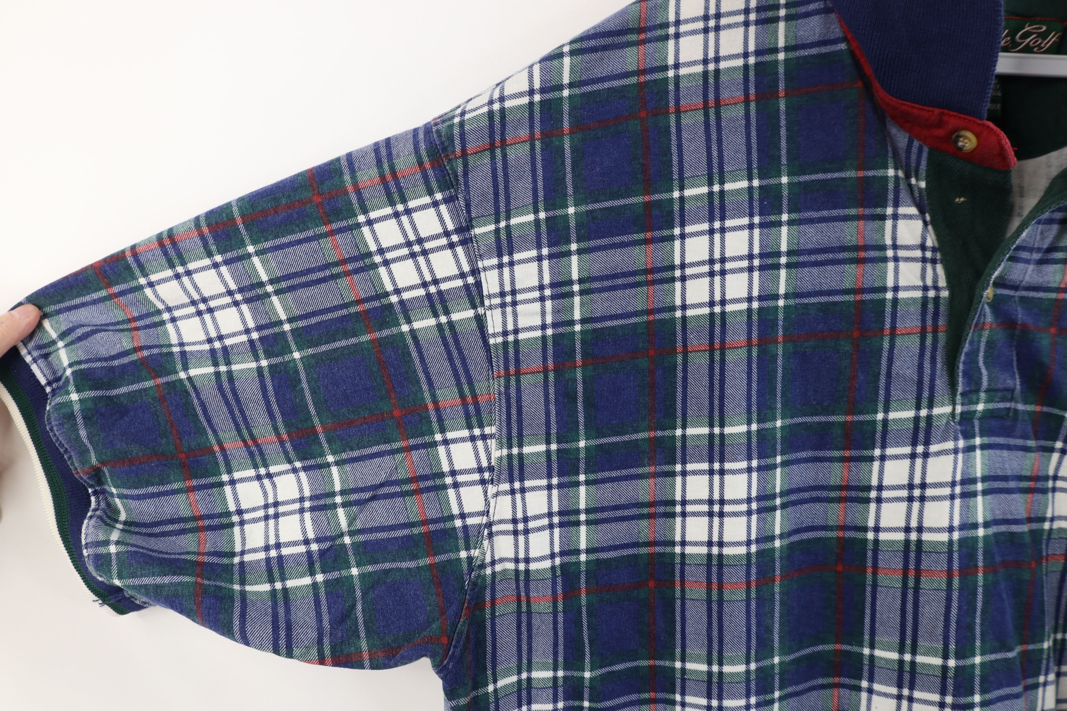 Vintage Vintage 90s Streetwear Fit Collared Golf Polo Shirt Plaid Size US XL / EU 56 / 4 - 6 Thumbnail