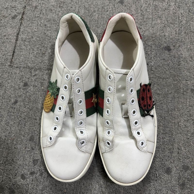 Gucci Gucci ACE Leather Embroidered Sneakers for Women - Size US 6.5 / IT 36.5 - 2 Thumbnail