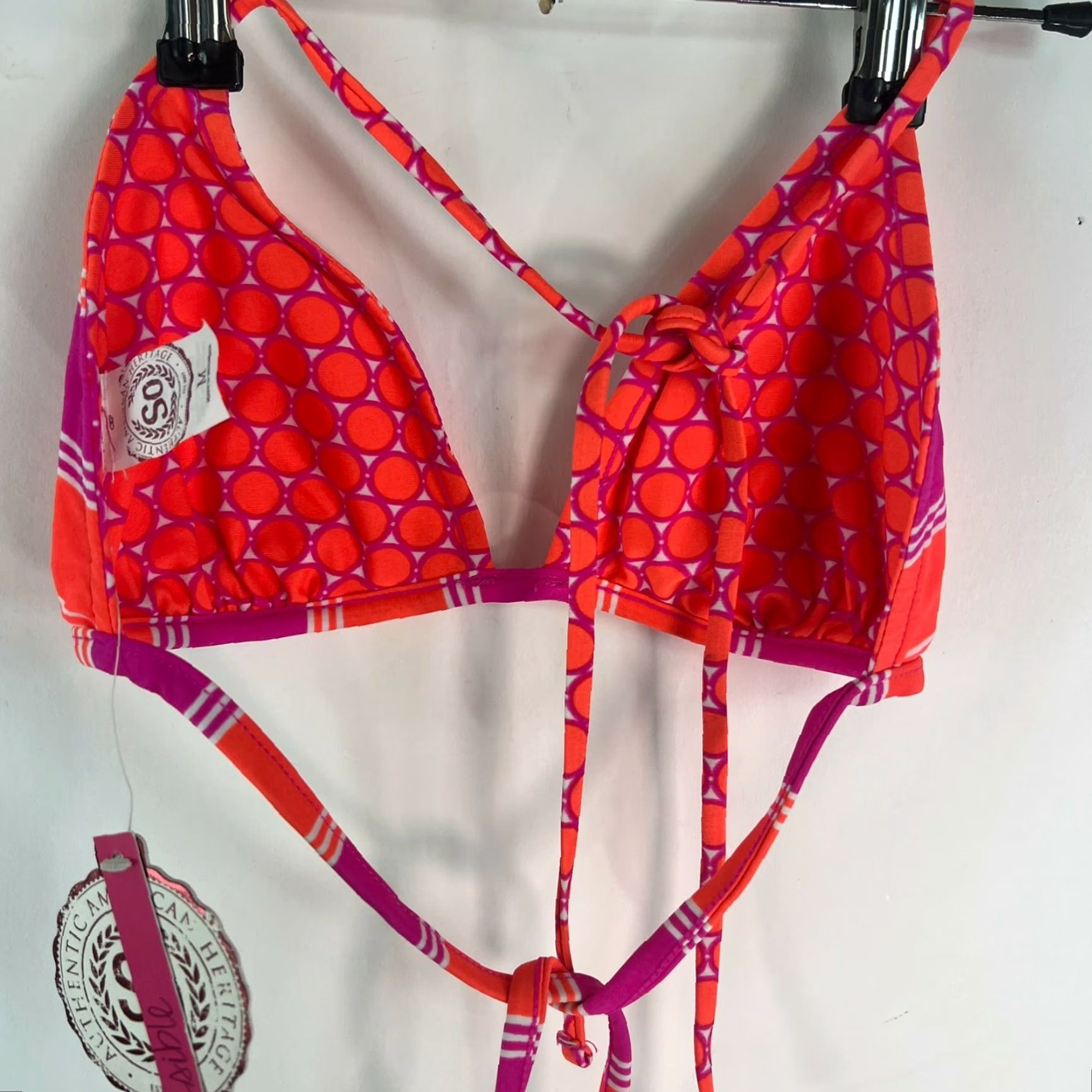 Pinko VINTAGE SO Womens Bikini Top Swimwear Reversible Padded Adjustable Spaghetti Strap Orange Beach 2020s Womens Size M / US 6-8 / IT 42-44 - 6 Thumbnail