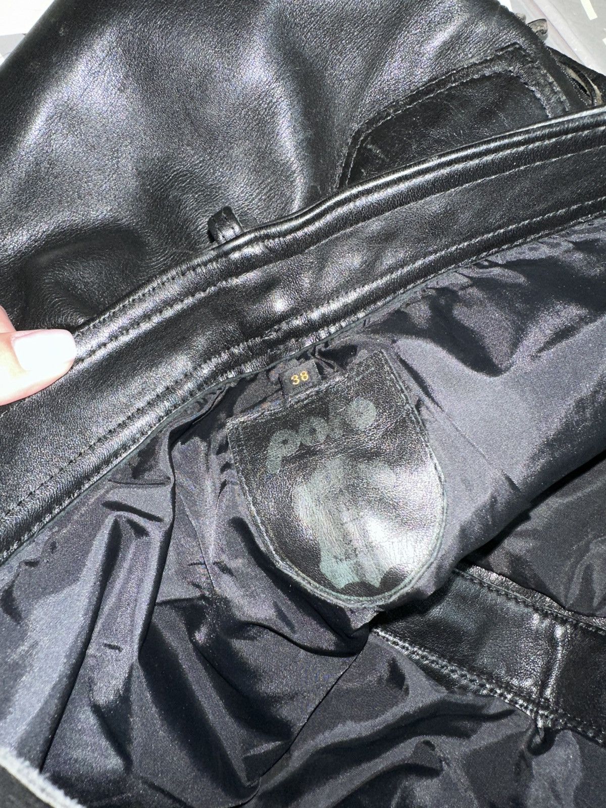 Other Vintage Polo Heavy Leather Lace-Up Pants Black size 38 Size 27" / US 4 / IT 40 - 9 Thumbnail