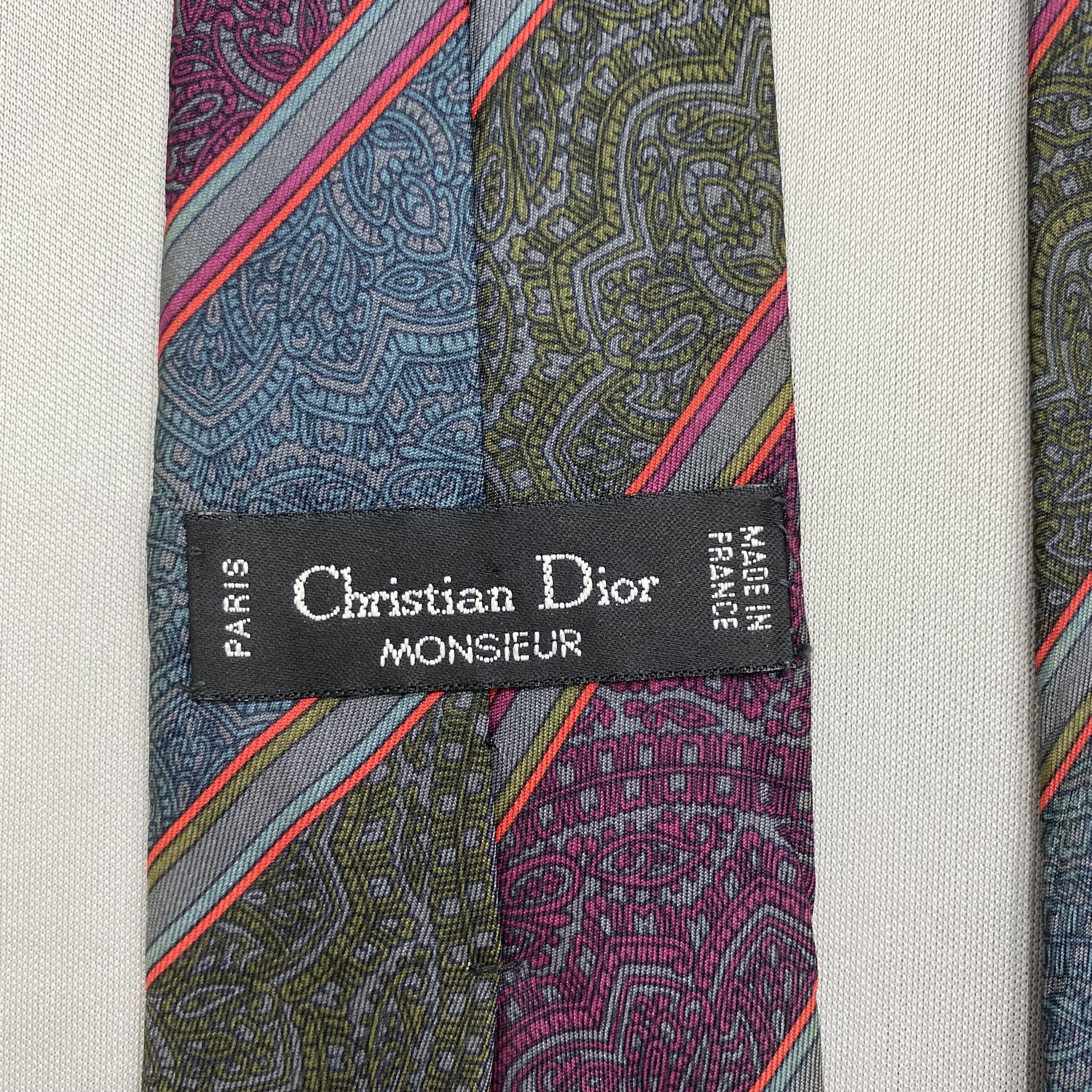 Japanese Brand Vintage Christian Dior SILK Necktie Cravate Pure Silk Size ONE SIZE - 7 Thumbnail