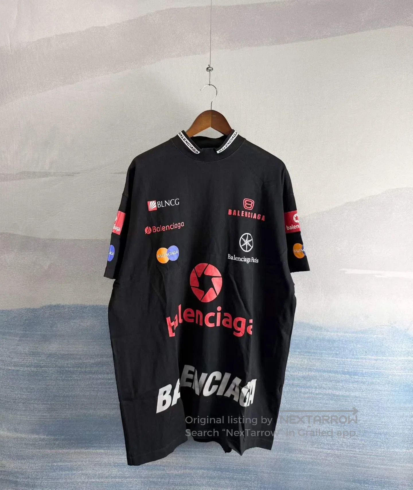 Balenciaga Balenciaga Black Letter Logo Racing Short Sleeve| Size US L / EU 52-54 / 3 - 1 Thumbnail