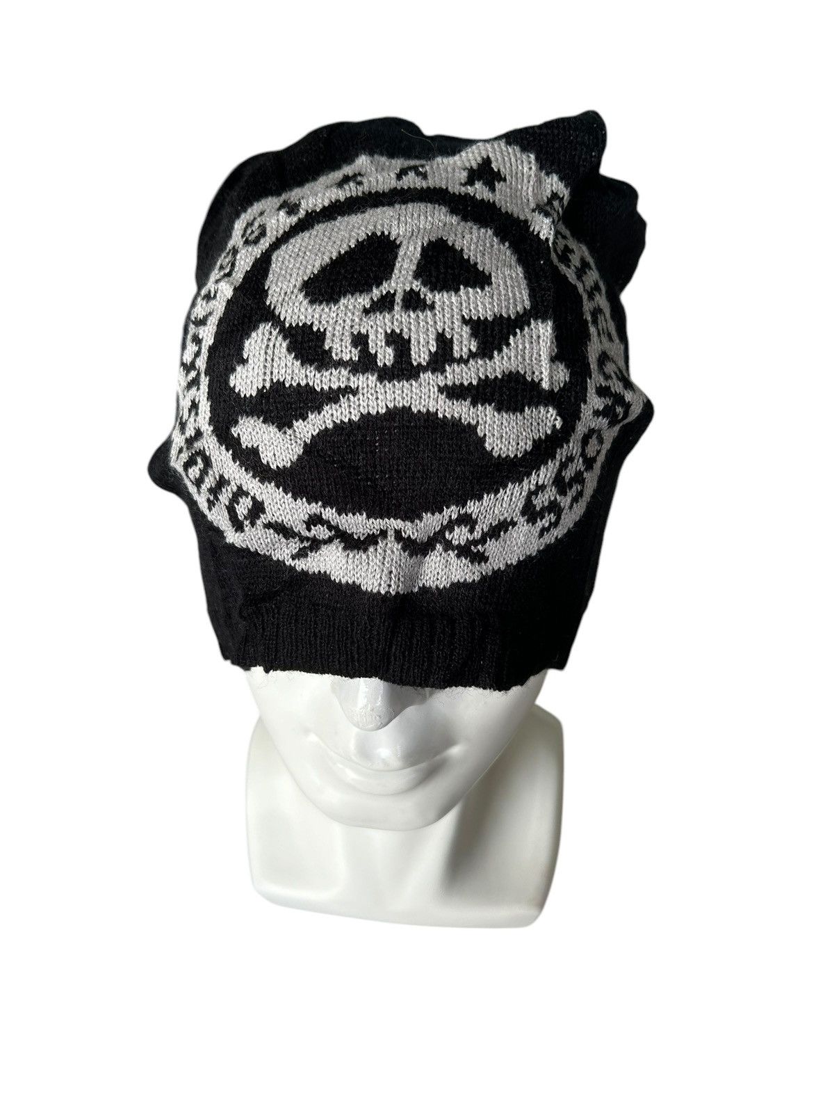14th Addiction × Japanese Brand × Le Grande Bleu (L.G.B.) Skull Japanese Punk Bondage Beanie Hats ☠️☠️ Size ONE SIZE - 4 Thumbnail