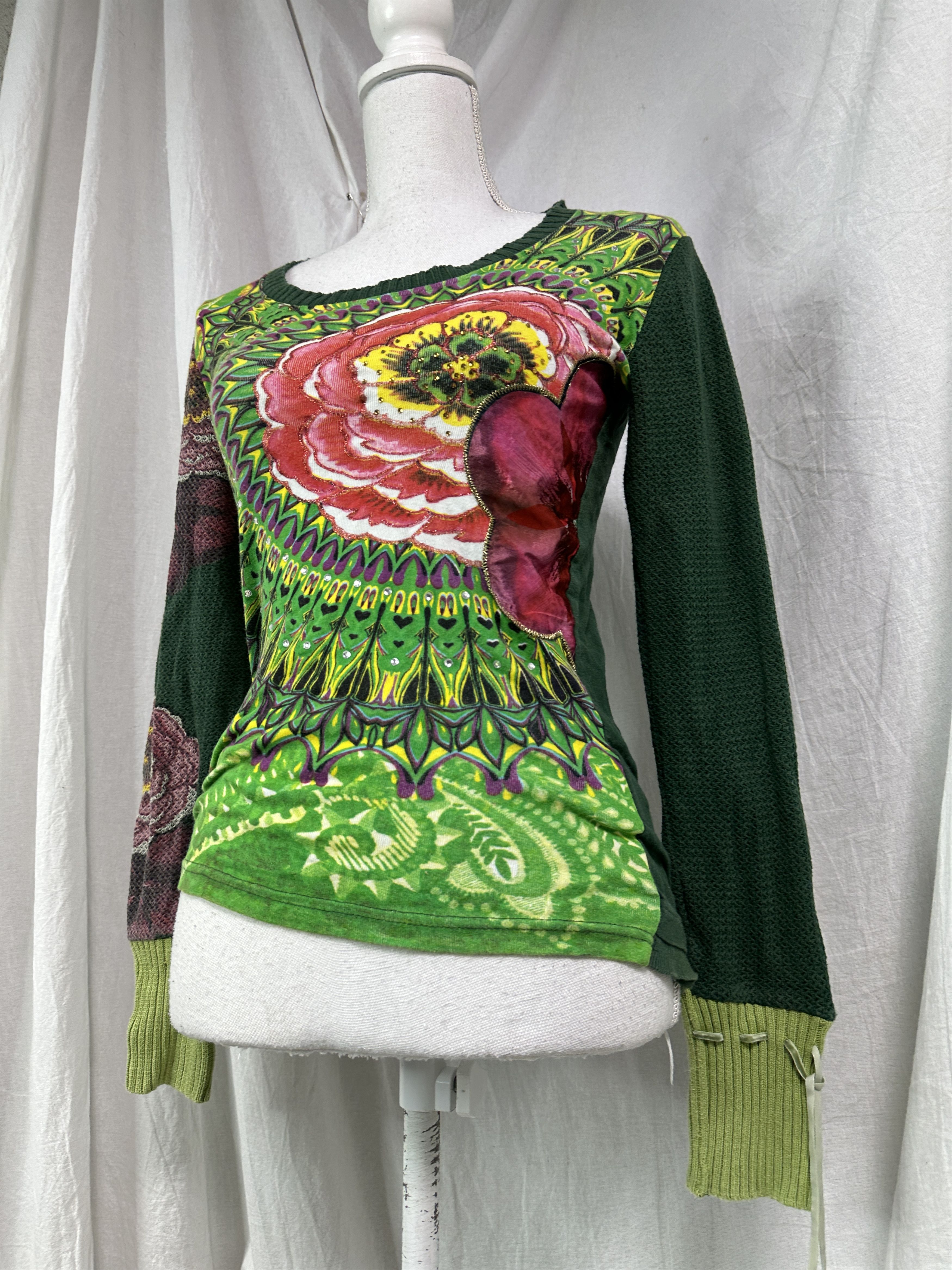 Desigual Vintage Avant Garde Desigual Printed Longsleeve Y2K Size XS / US 0-2 / IT 36-38 - 1 Thumbnail