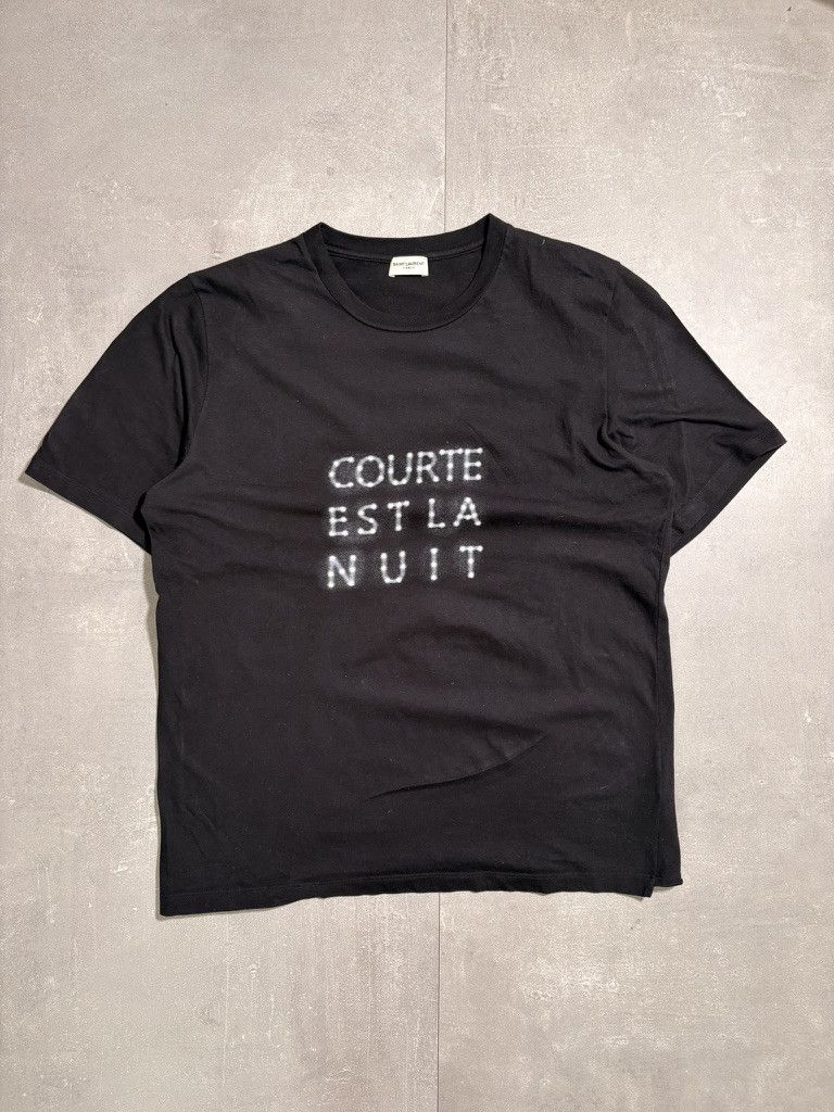 Saint Laurent Paris Saint Laurent “Courte Est La Nuit” Tee – 2015 Size US M / EU 48-50 / 2 - 1 Thumbnail