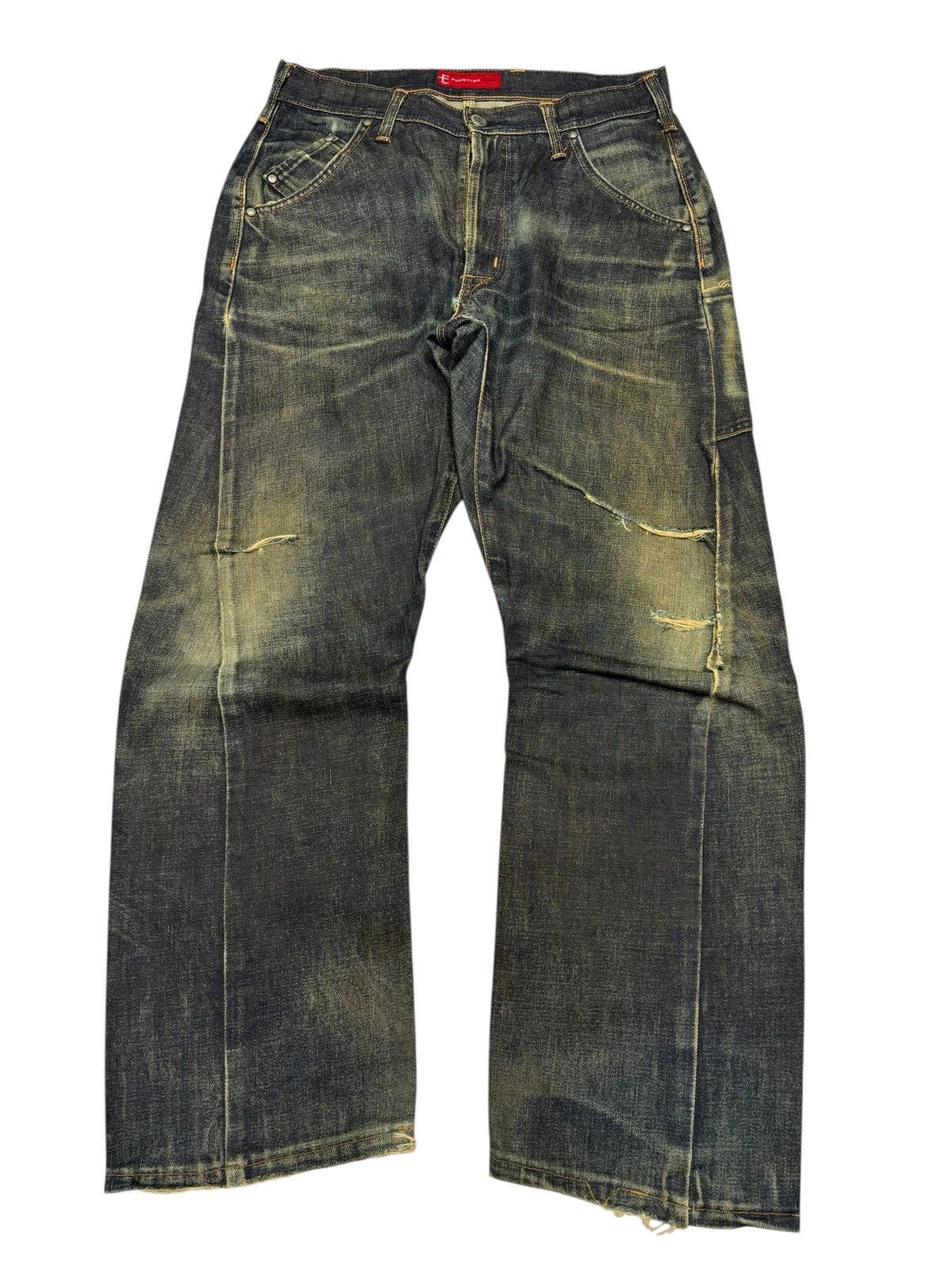Undercover Rusty Edwin Function Baggy Jeans Mud Wash Denim Loose Size US 31 - 1 Thumbnail