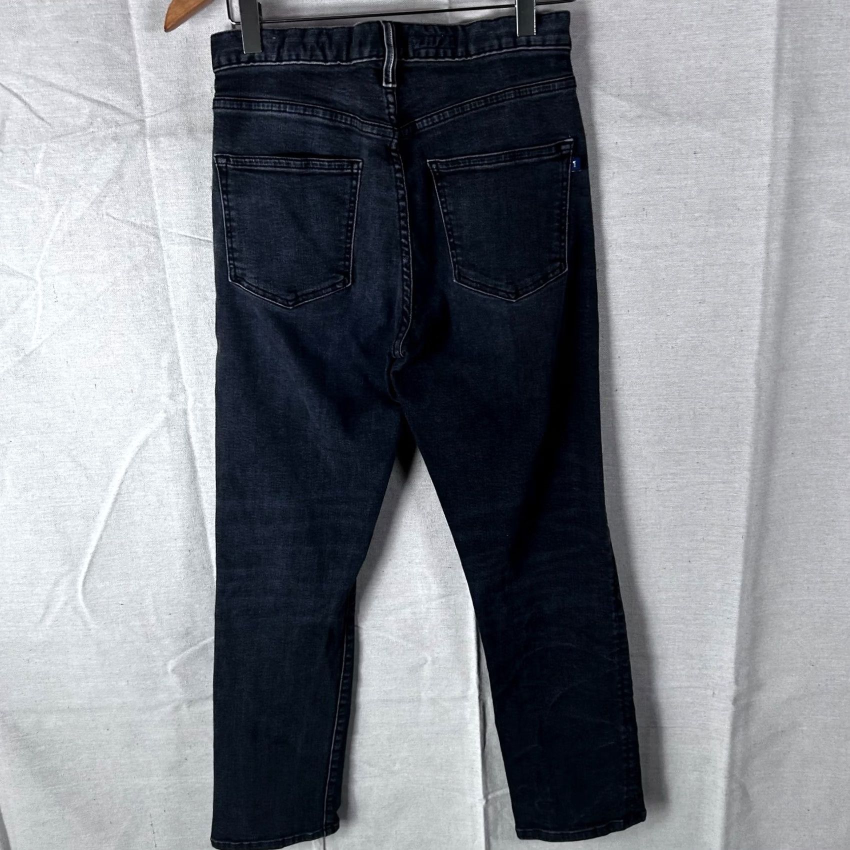 Vintage Pilcro and the Letterpress High Rise Slim Straight Black Jeans 27 Made in USA Women Denim 5-Pocket Stretch Zip Button Rise Inseam 27 Size 27" / US 4 / IT 40 - 3 Thumbnail