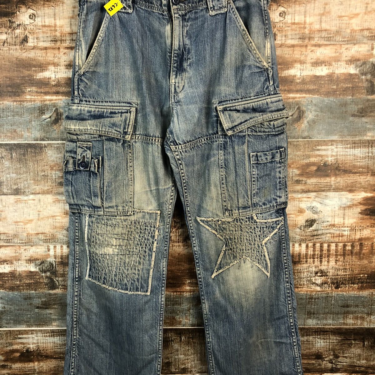 OVER THE STRiPES DLL Over The Stripes patchwork Blue Multipocket Pants #C632 Size US 30 / EU 46 - 5 Thumbnail