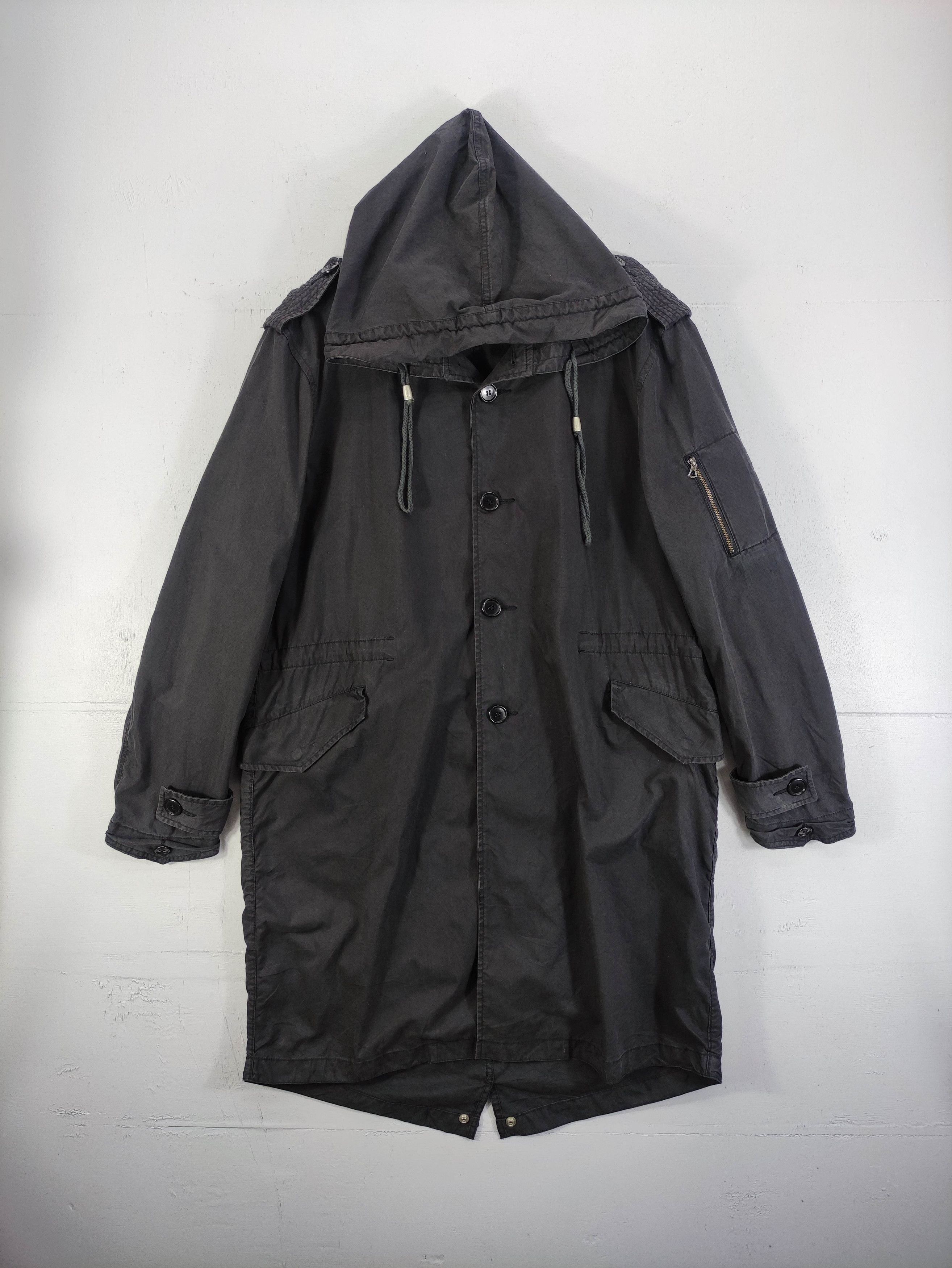 image of Vintage Fishtail Parka Jacket Hooded Zipper, Men's (Size Large)